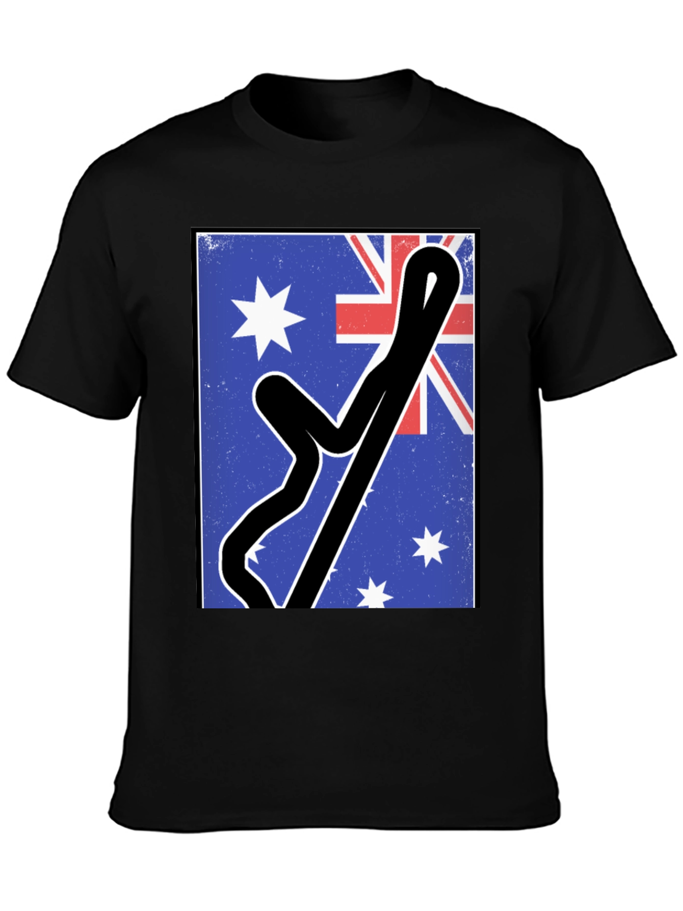 Black Australian Flag Racing Track Tee view 3