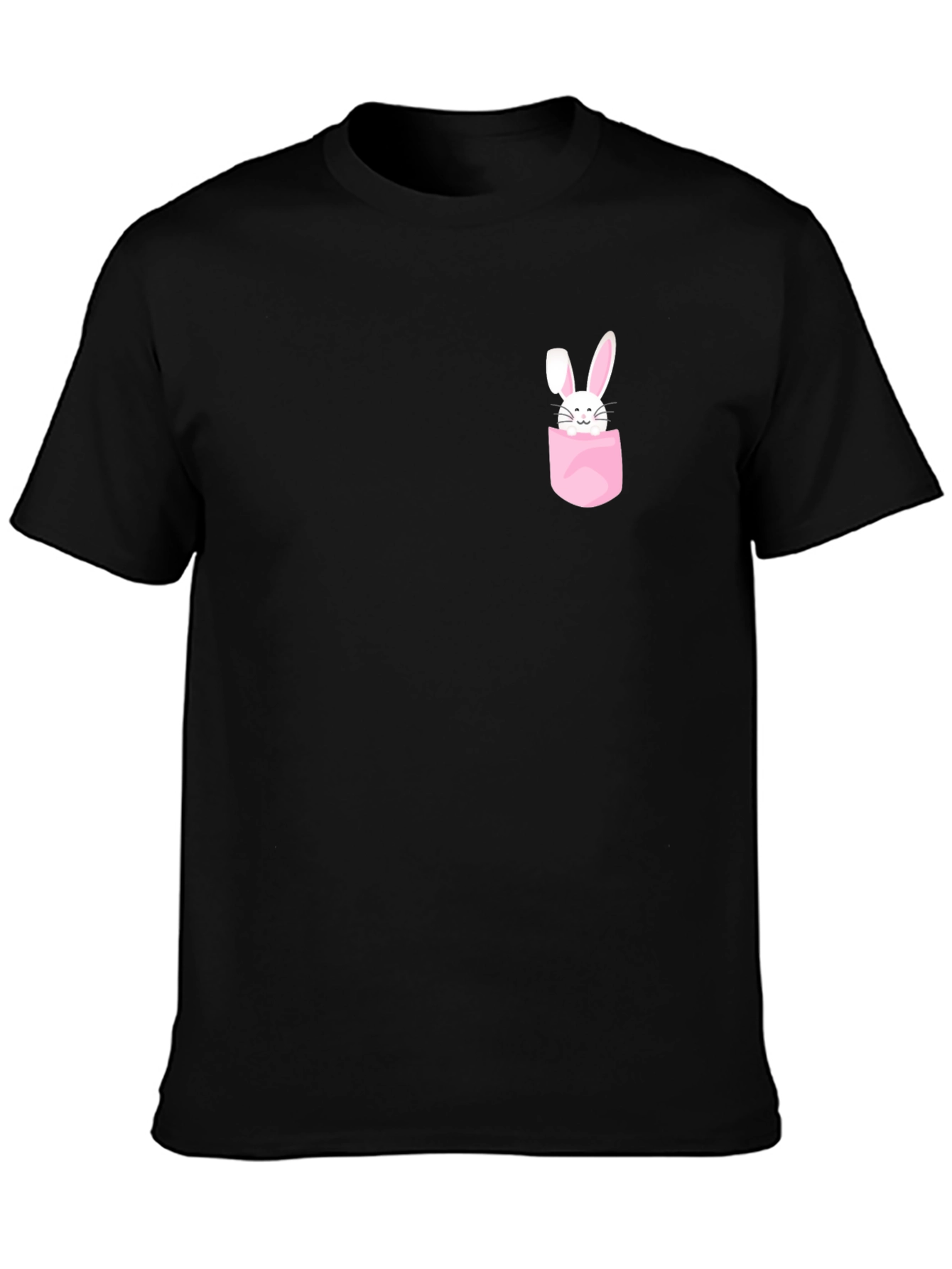 Black Bunny Pocket T-Shirt - Cute Easter Tee view 3