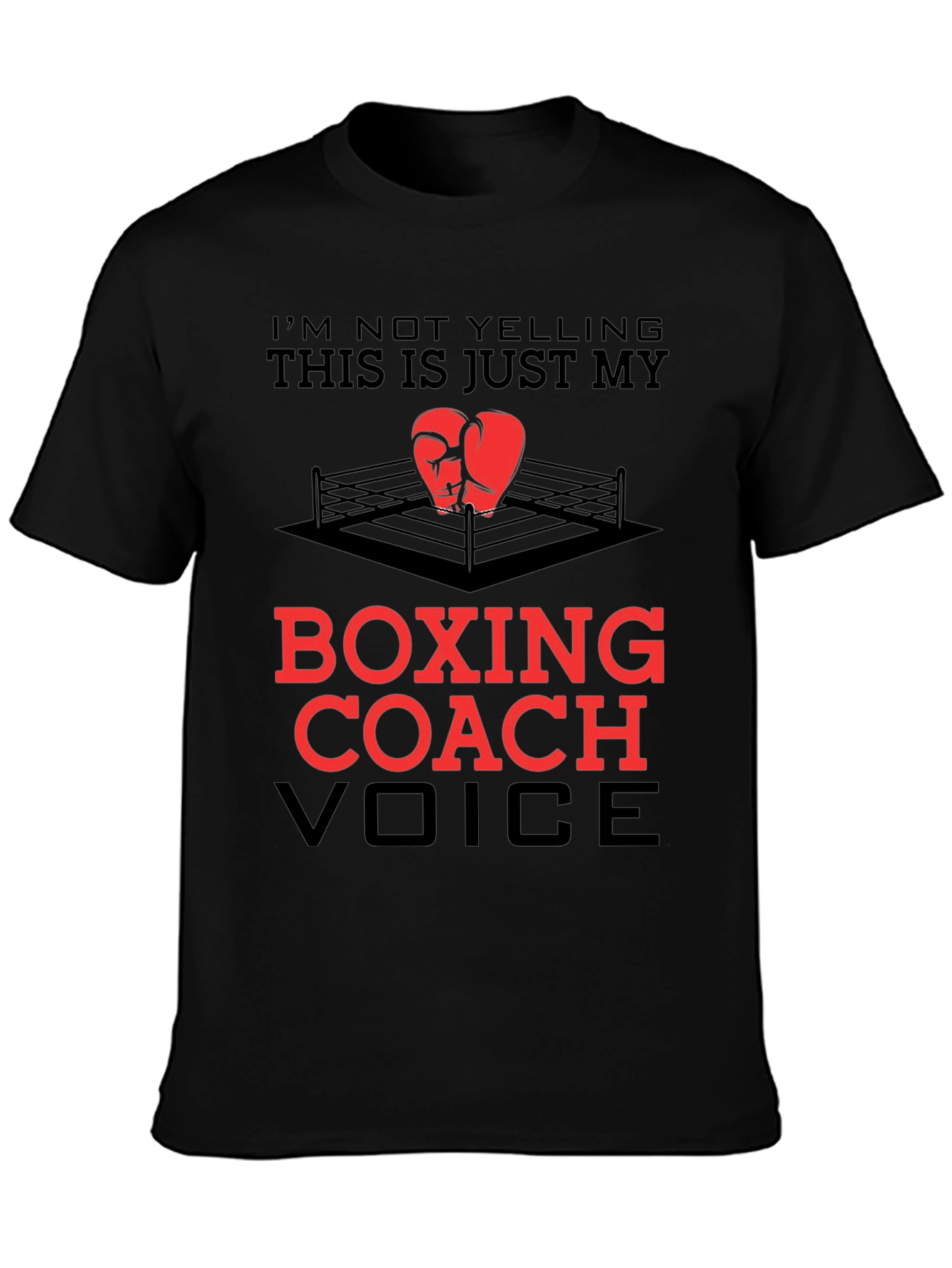 Black Boxing Coach T-Shirt - Funny Voice Tee view 3