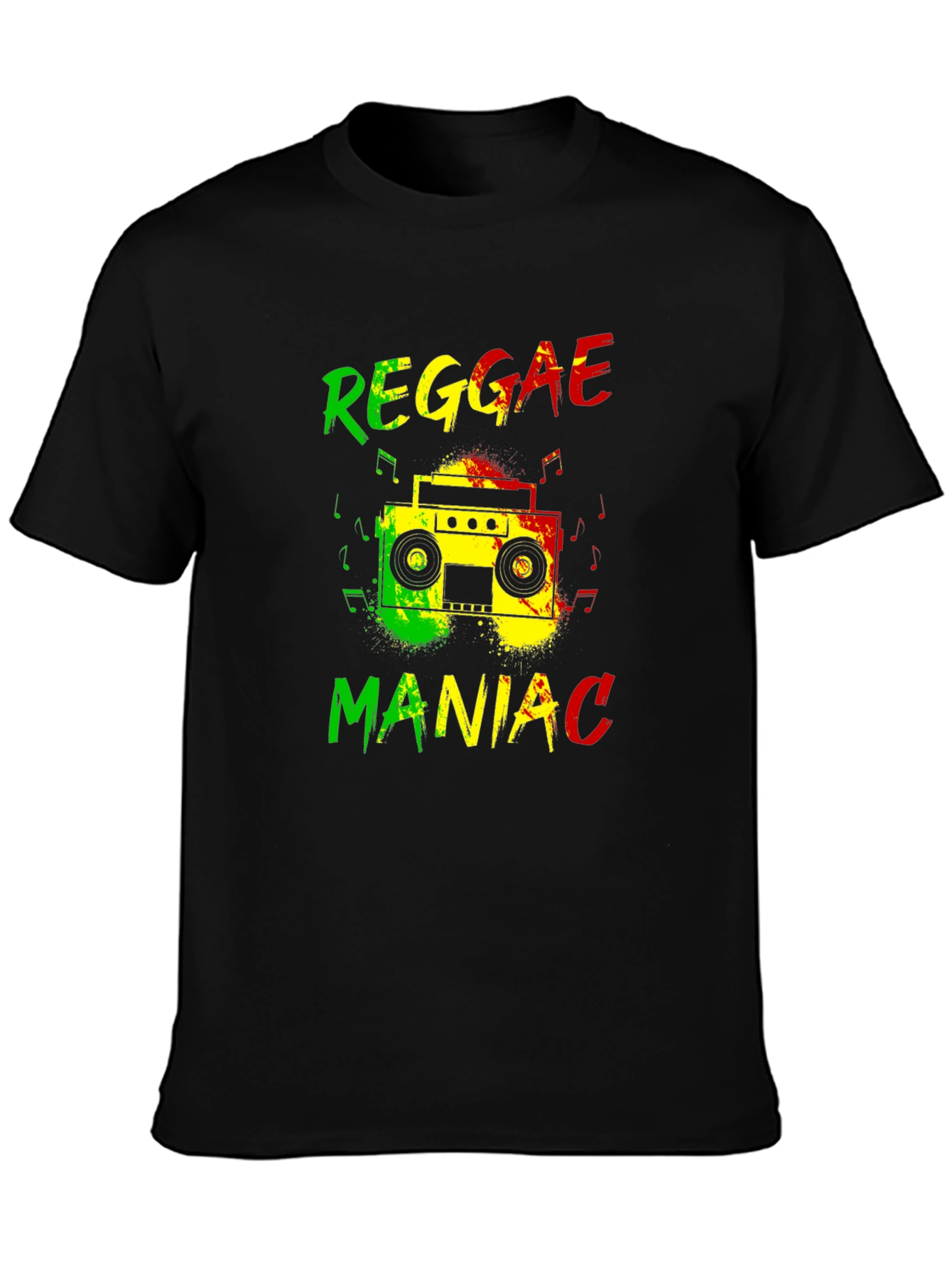 Black Reggae Maniac Graphic T-Shirt view 3