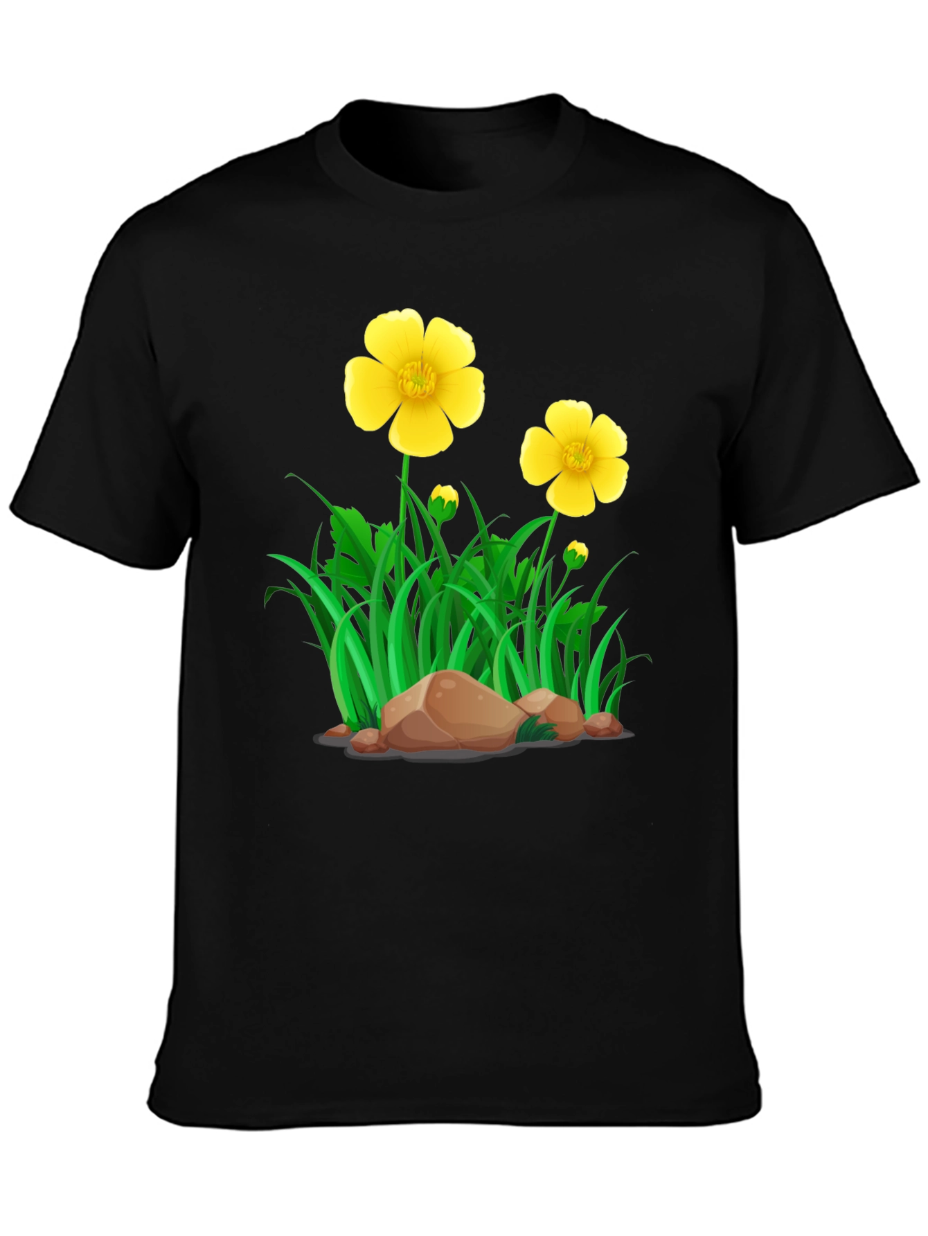 Black Floral Meadow Graphic Tee - Casual Style view 3