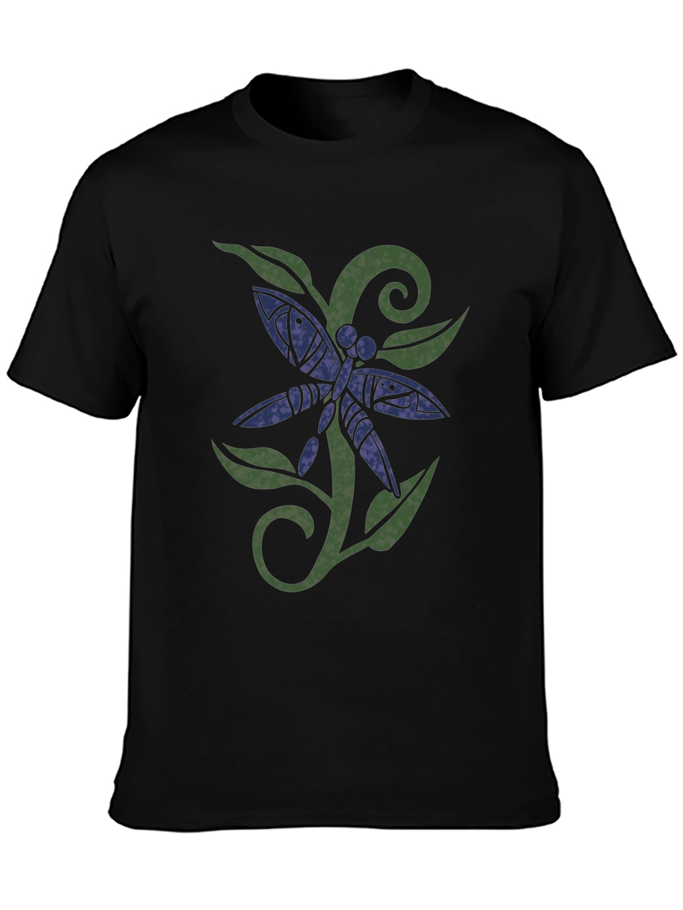Black Dragonfly Graphic Print Black T-Shirt view 3