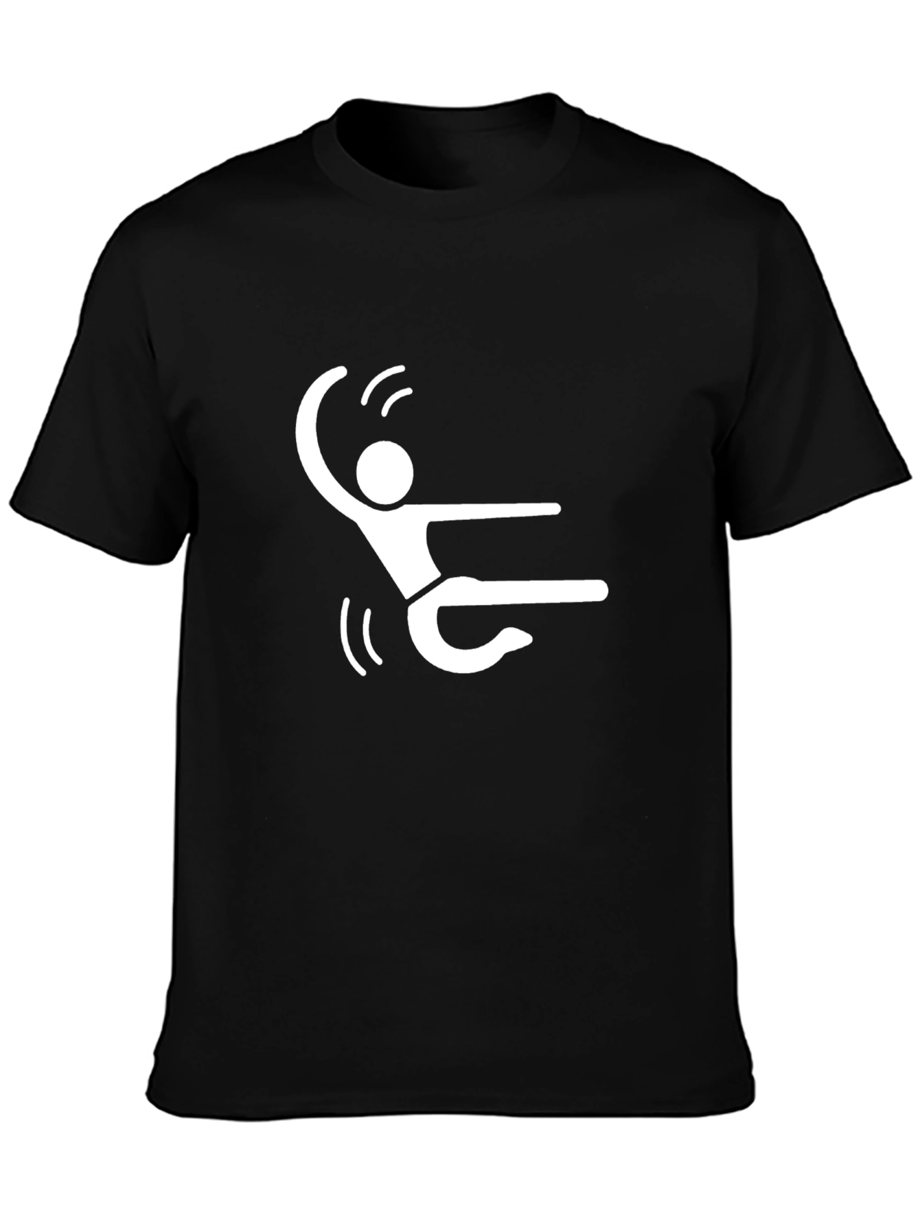 Black Fun Stick Figure Graphic Tee - Black view 3