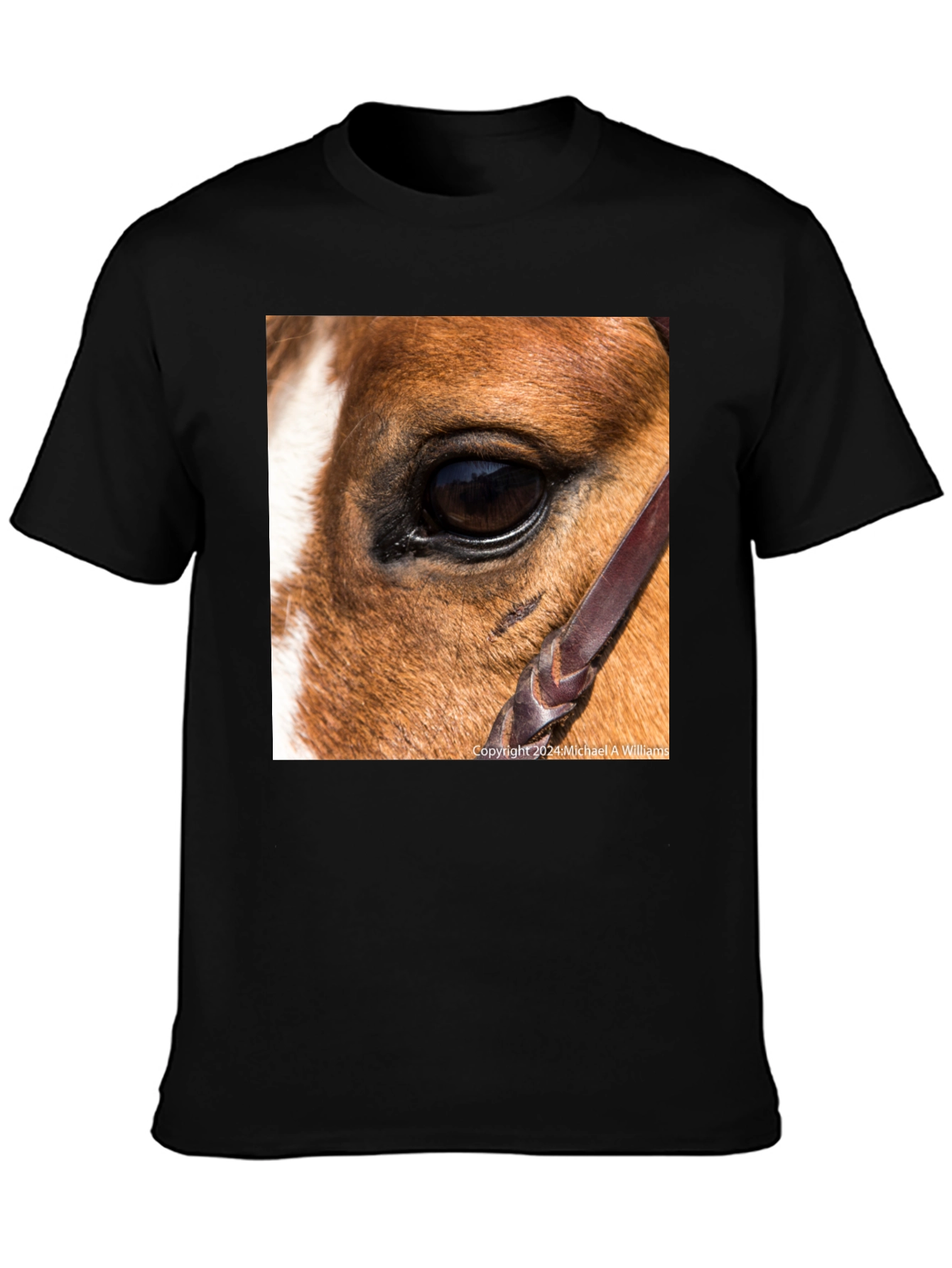 Black Horse Eye Graphic Tee - Unique Animal Lover's Shirt view 3