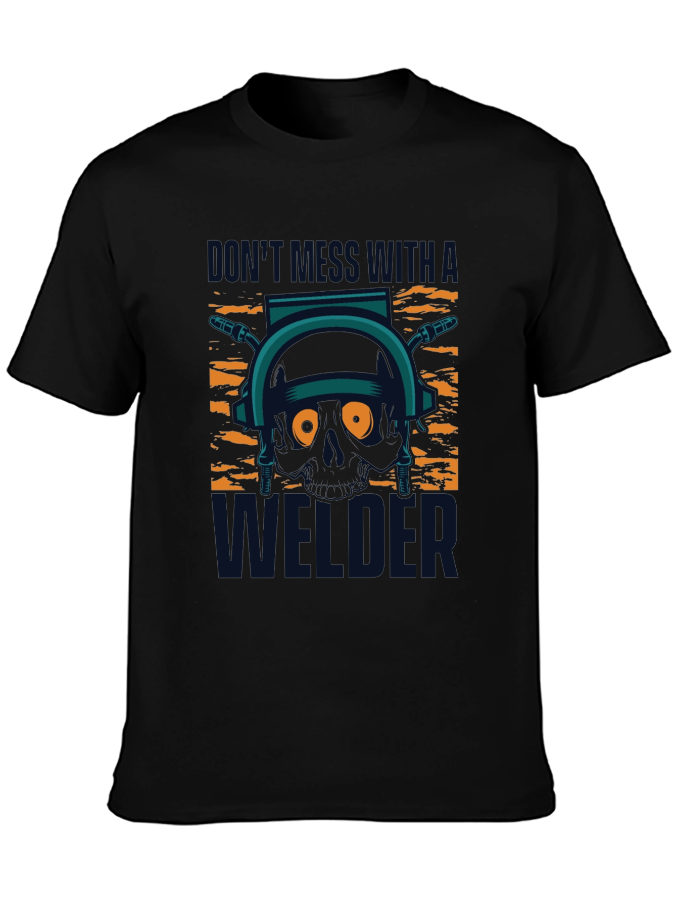 Black Don't Mess With A Welder T-Shirt view 3