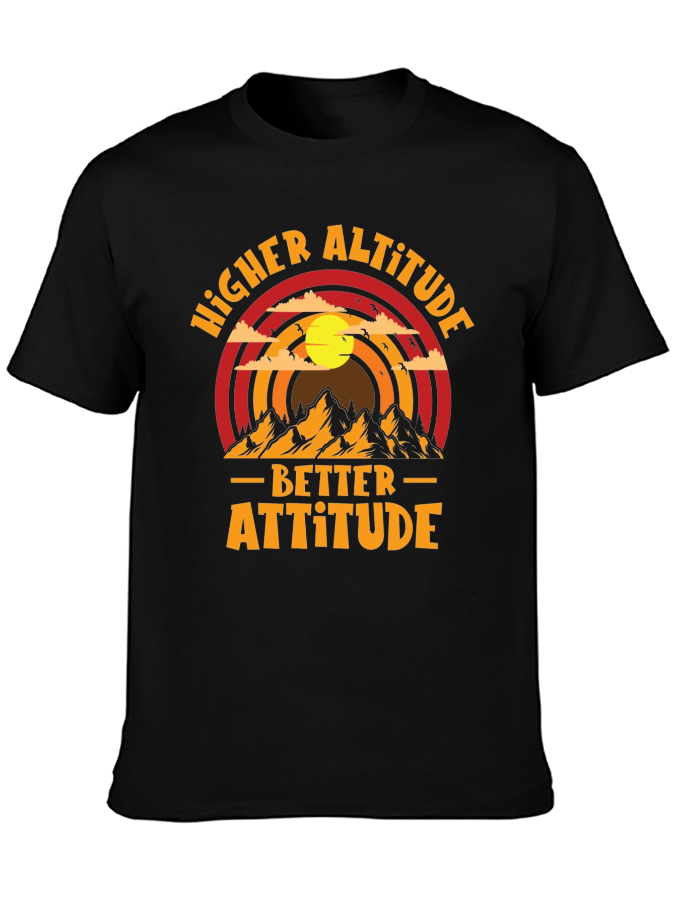Black Higher Altitude Better Attitude Graphic Tee view 3