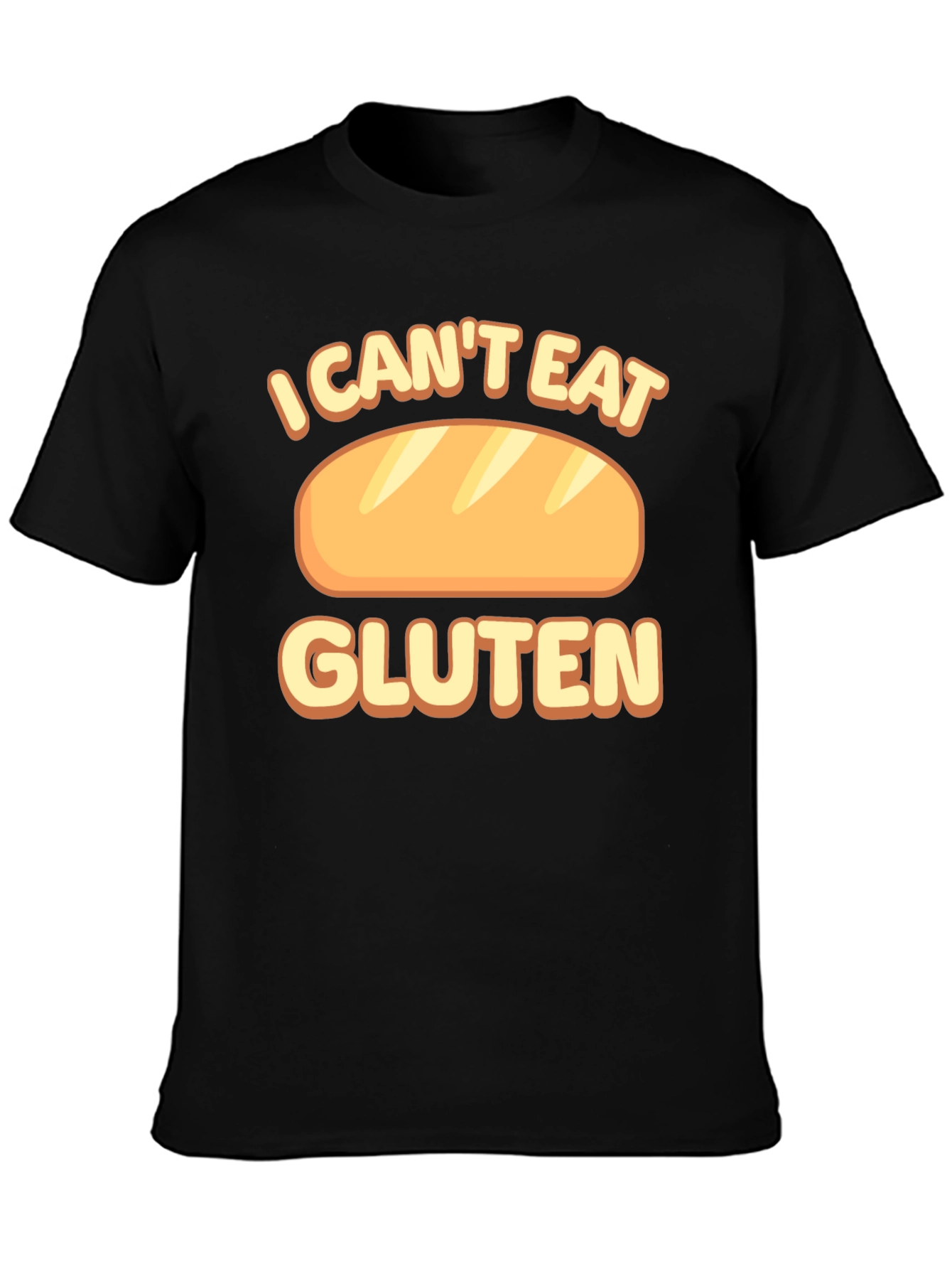 Black I Can't Eat Gluten T-Shirt Funny Food Allergy Tee view 3