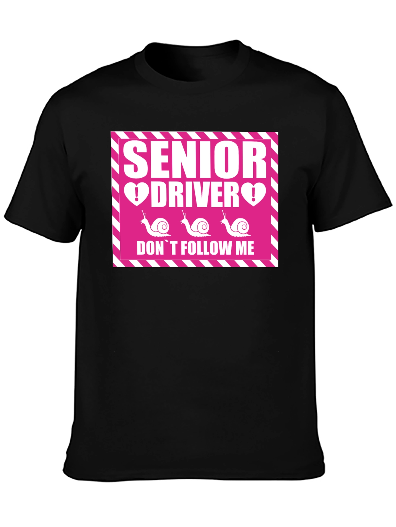 Black Senior Driver Don't Follow Me T-Shirt view 3