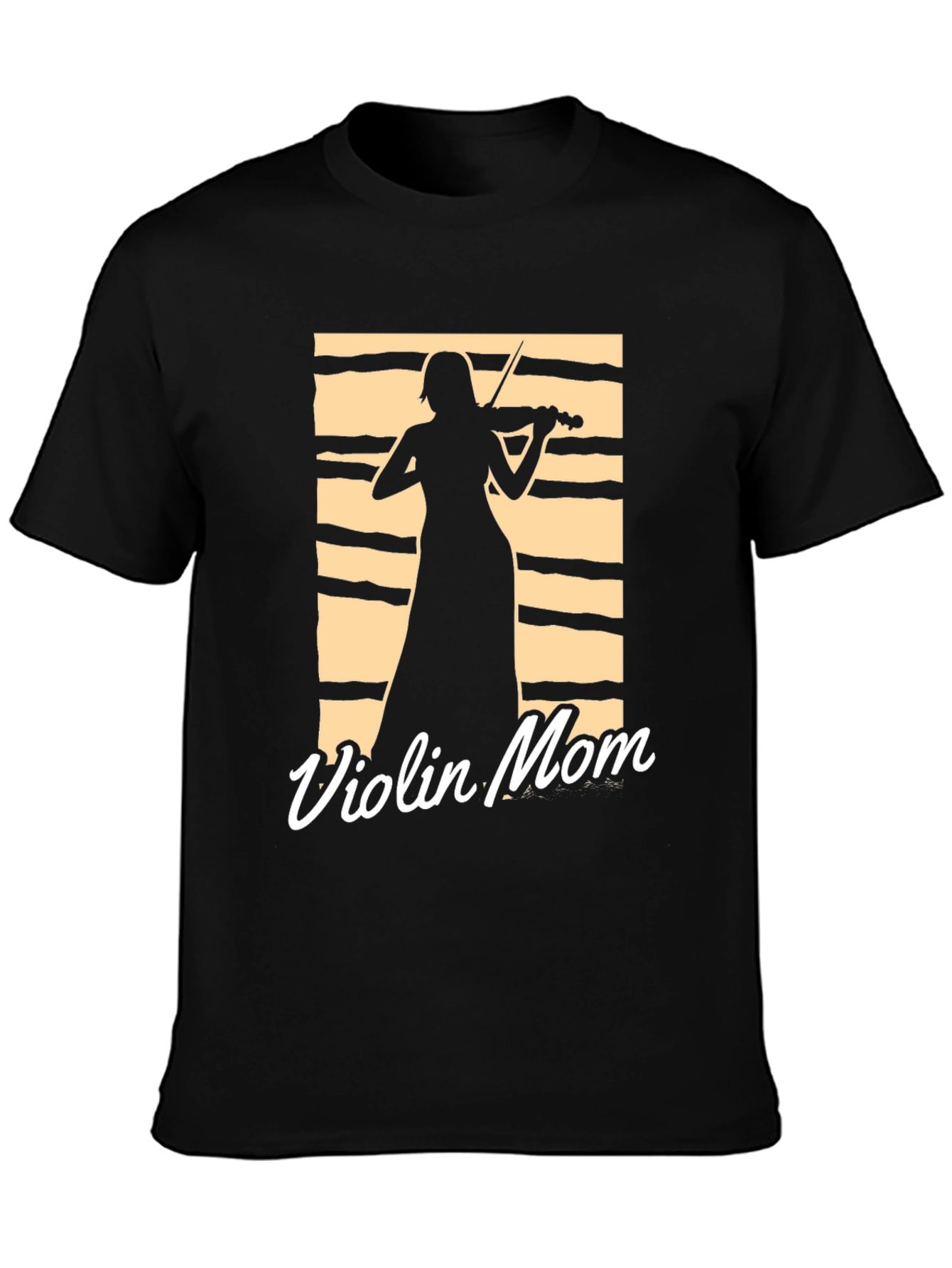 Black Violin Mom T-Shirt - Musician Silhouette Tee view 3