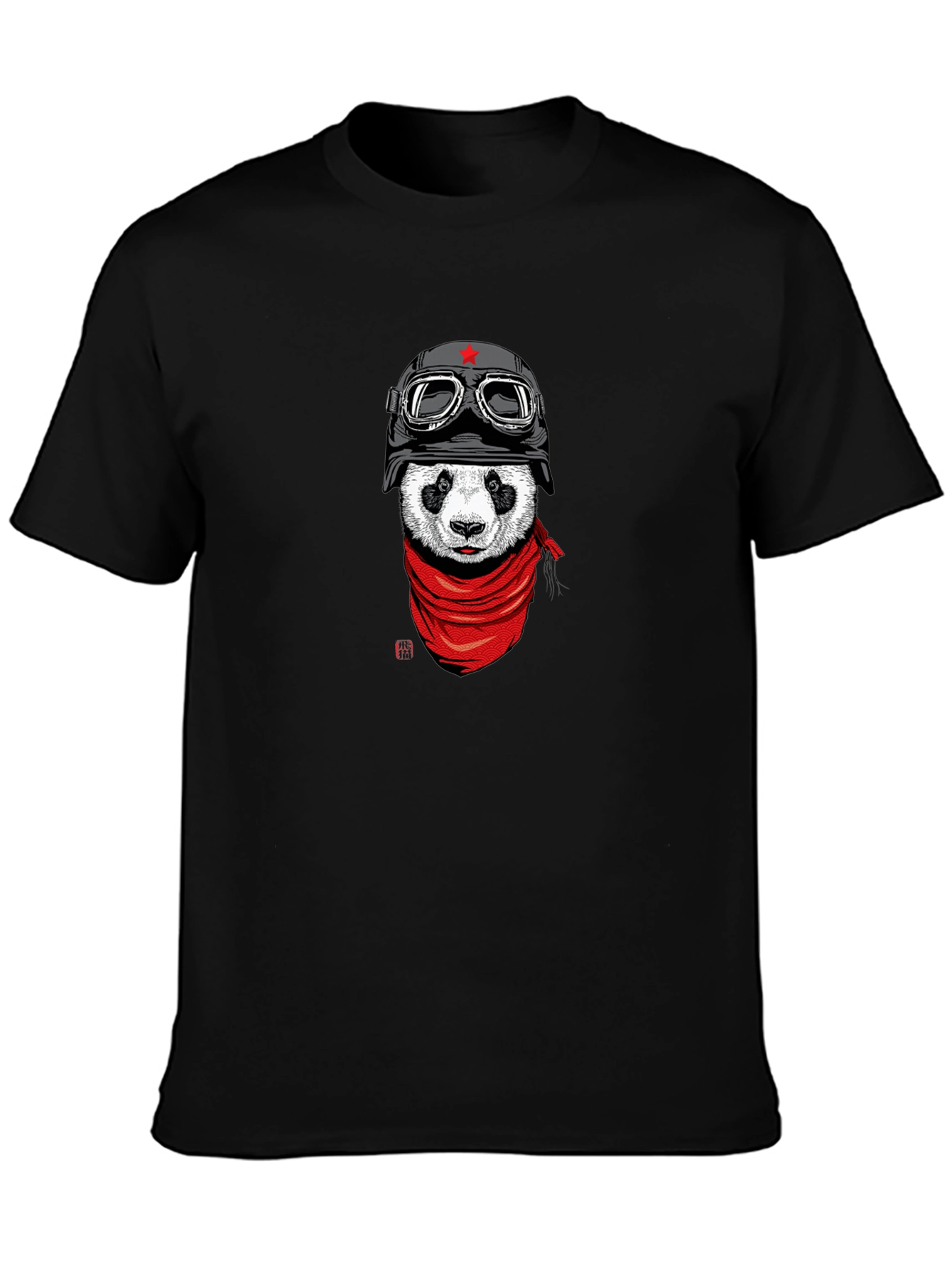 Black Panda Biker Graphic T-Shirt - Cool & Unique Design view 3