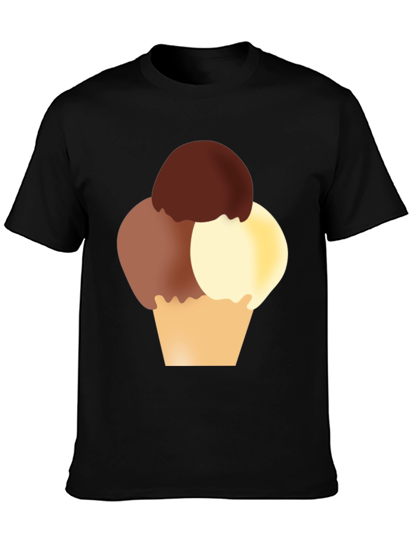 Black Ice Cream Graphic Tee - Black Cotton T-Shirt view 3