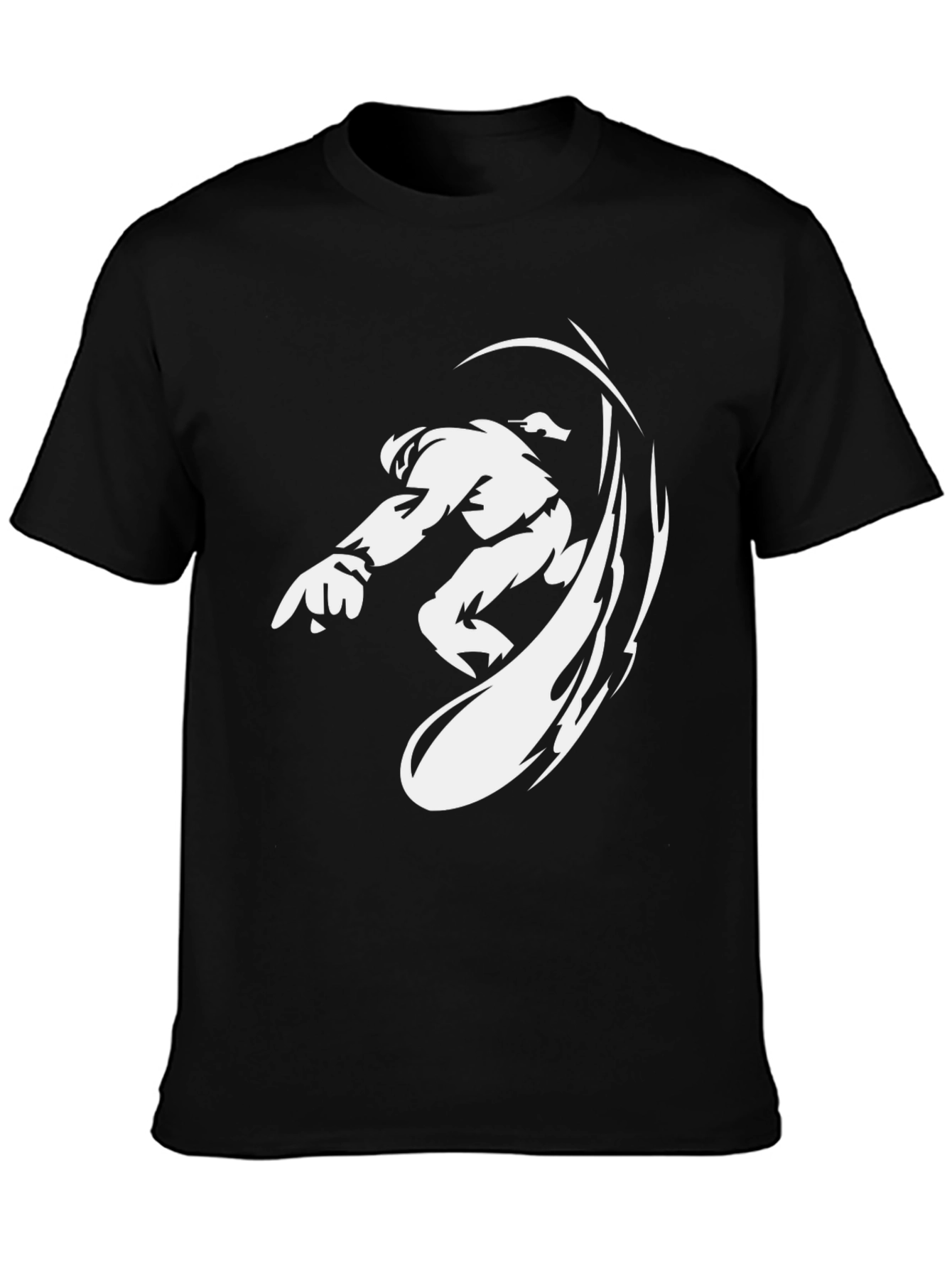Black Black Graphic Tee - Anime Fighter Design view 3