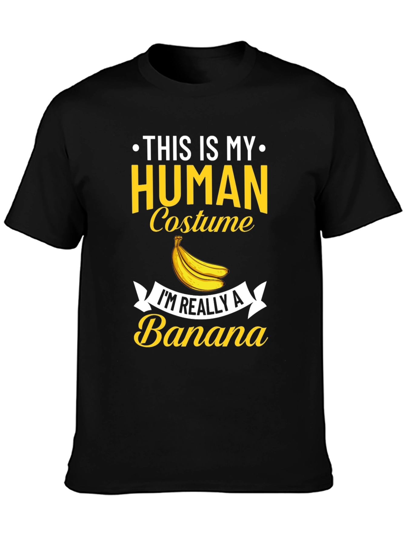 Black Human Costume Banana T-Shirt - Funny Novelty Tee view 3