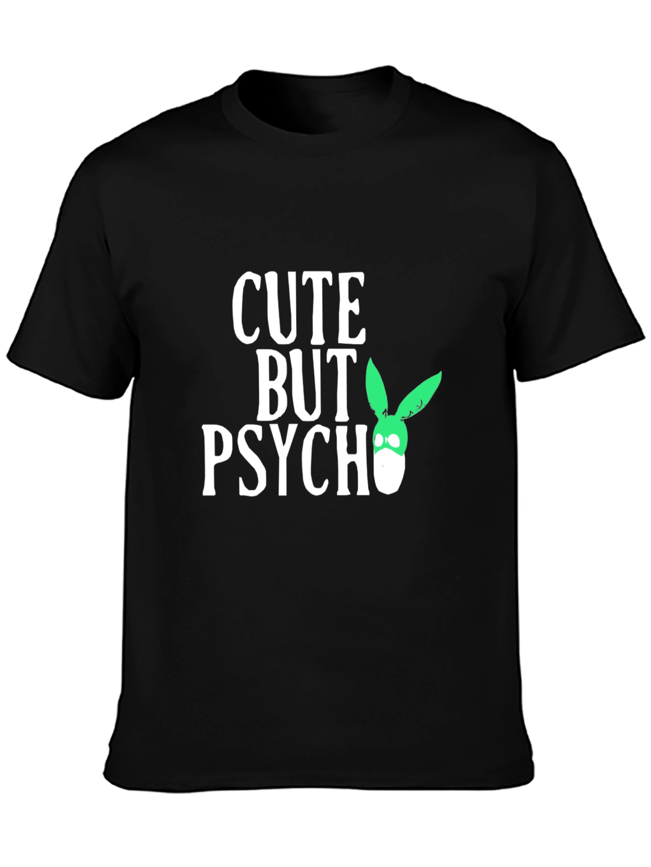 Black Cute But Psycho Bunny Graphic Tee - Black view 3