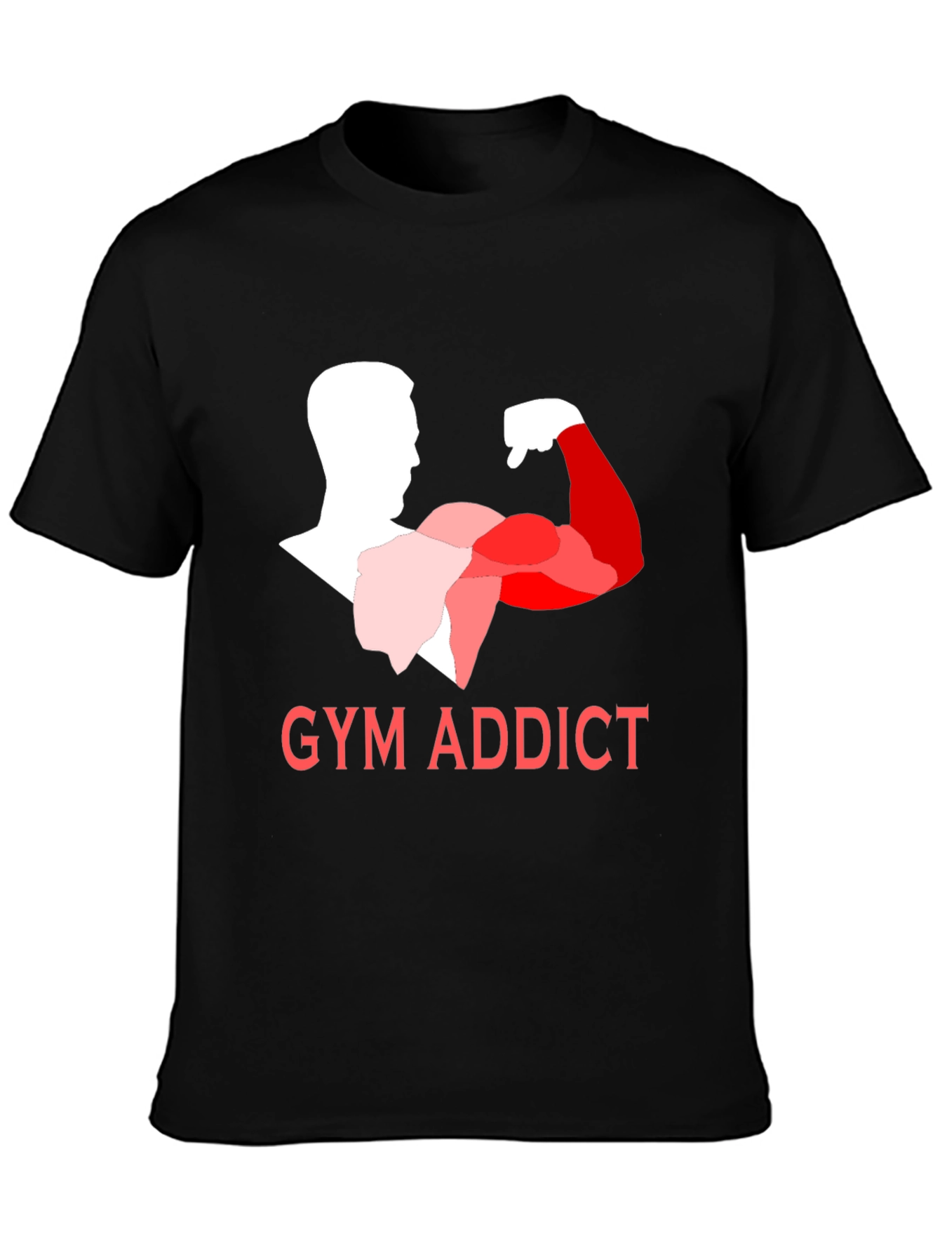 Black Gym Addict Black T-Shirt view 3
