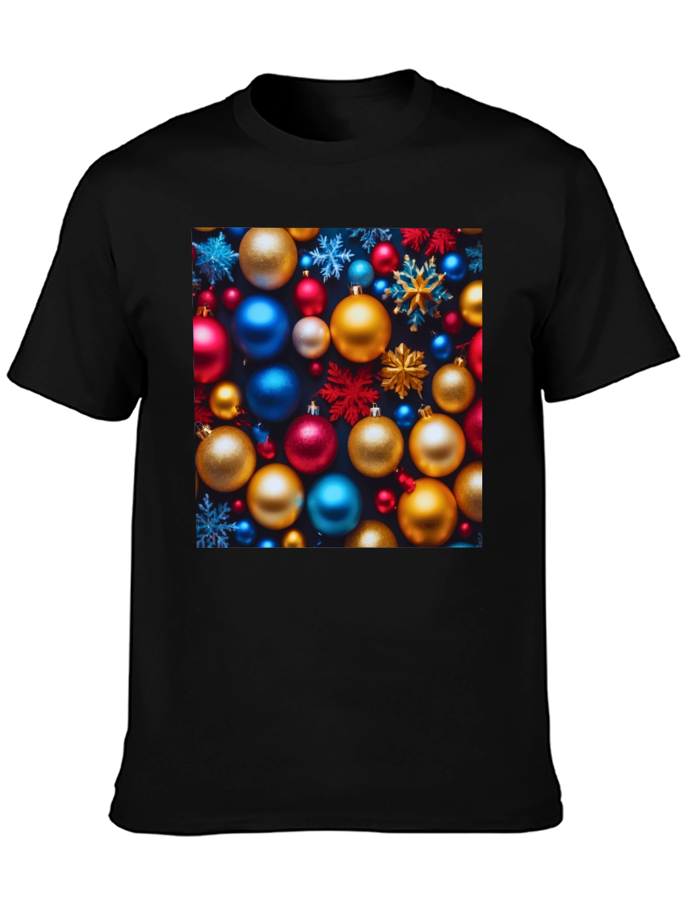 Black Festive Christmas Ornament T-Shirt - Holiday Cheer view 3