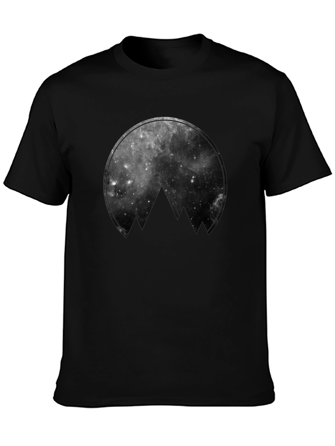 Black Cosmic Mountain Black Graphic Tee view 3