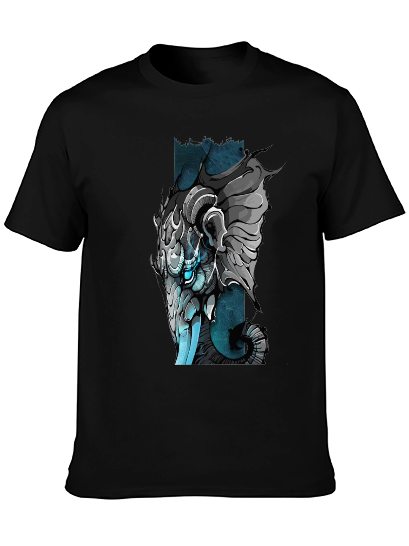 Black Cybernetic Ram T-Shirt - Unique Graphic Tee view 3