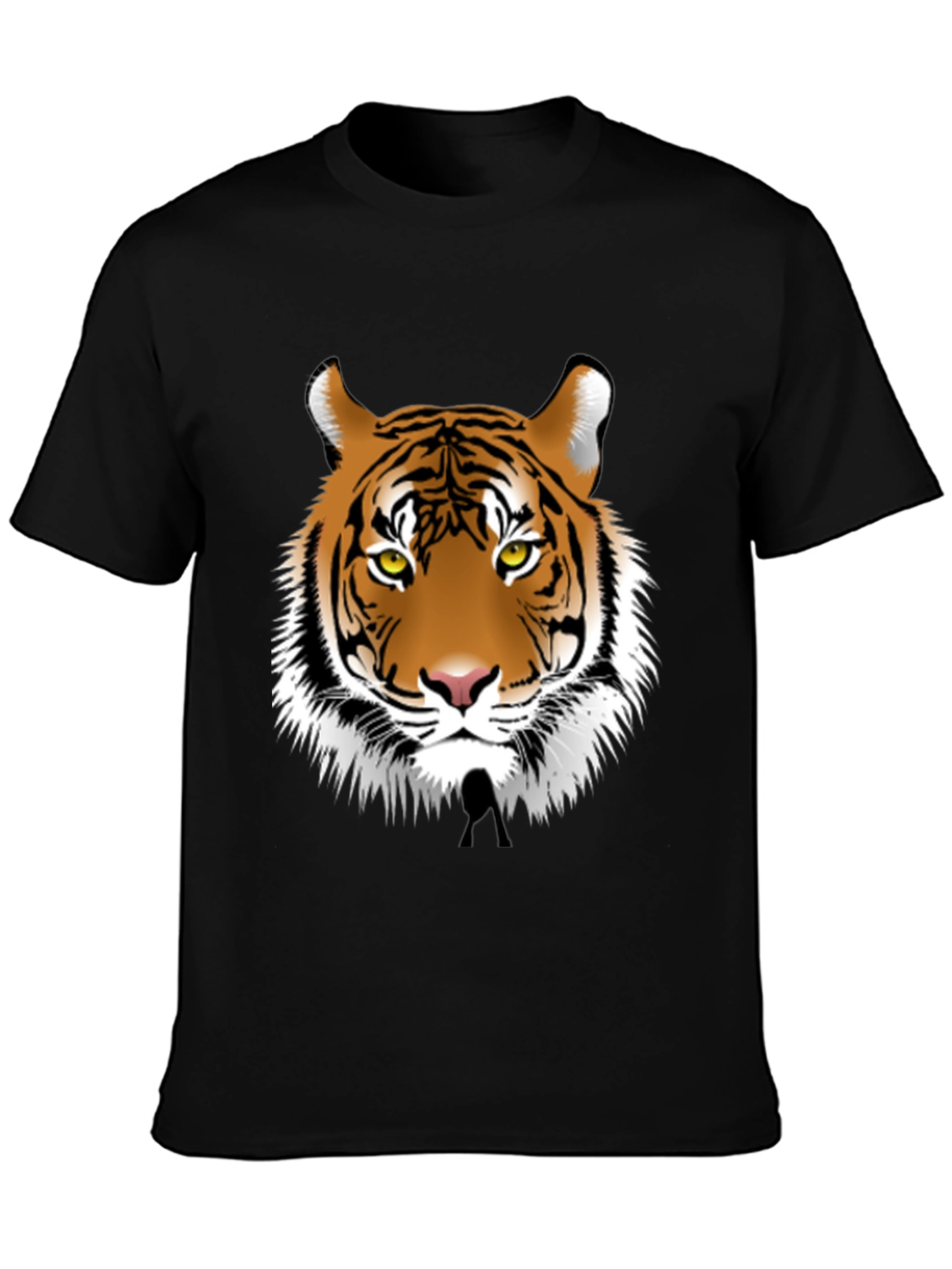 Black Bold Tiger Graphic Tee - Black Cotton Blend view 3