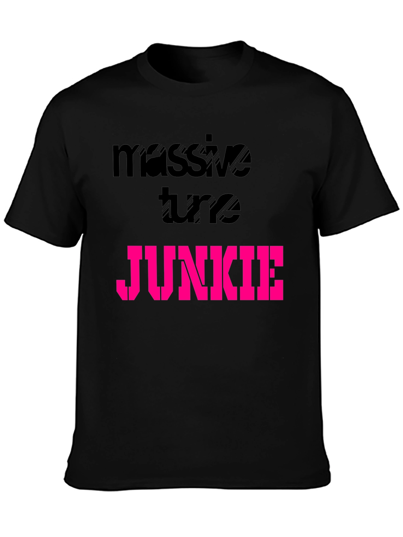 Black Massive Tune Junkie Black Graphic T-Shirt view 3
