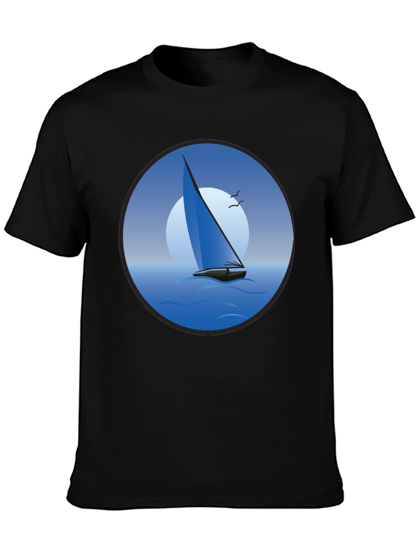Black Sailboat Graphic Black T-Shirt view 3