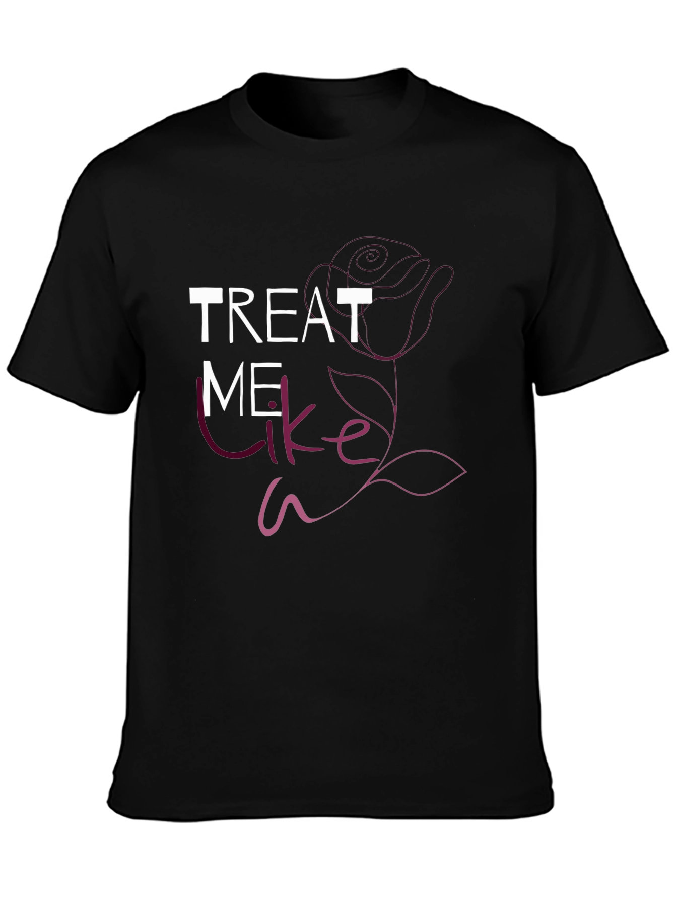 Black Treat Me Like a Rose Graphic Tee view 3