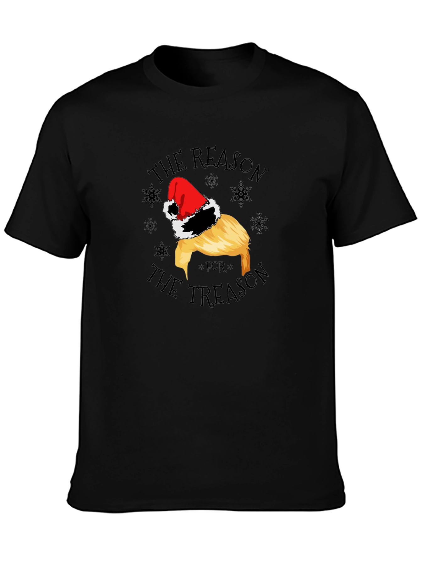 Black Reason for Treason Trump Santa Hat Tee view 3