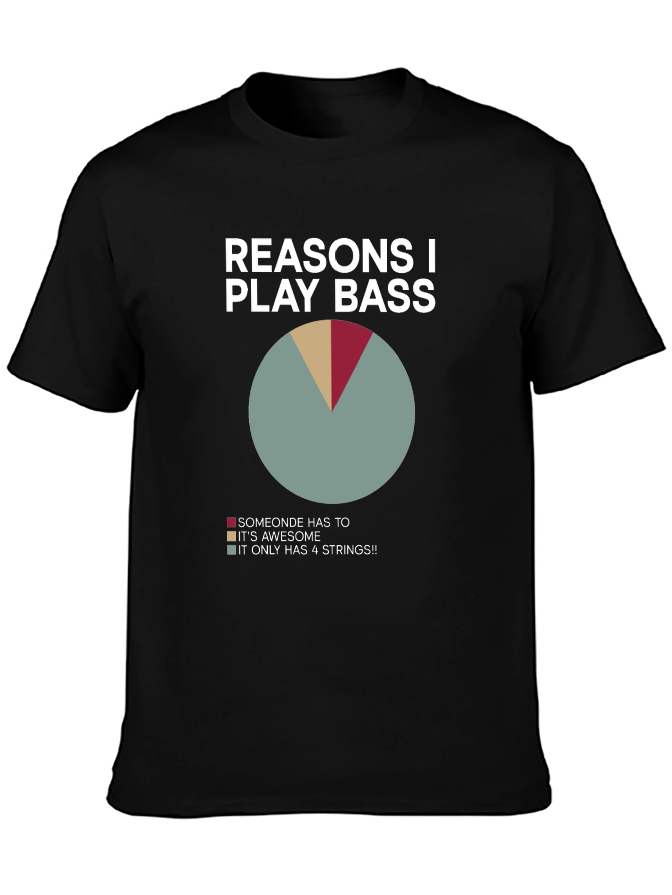 Black Reasons I Play Bass T-Shirt view 3