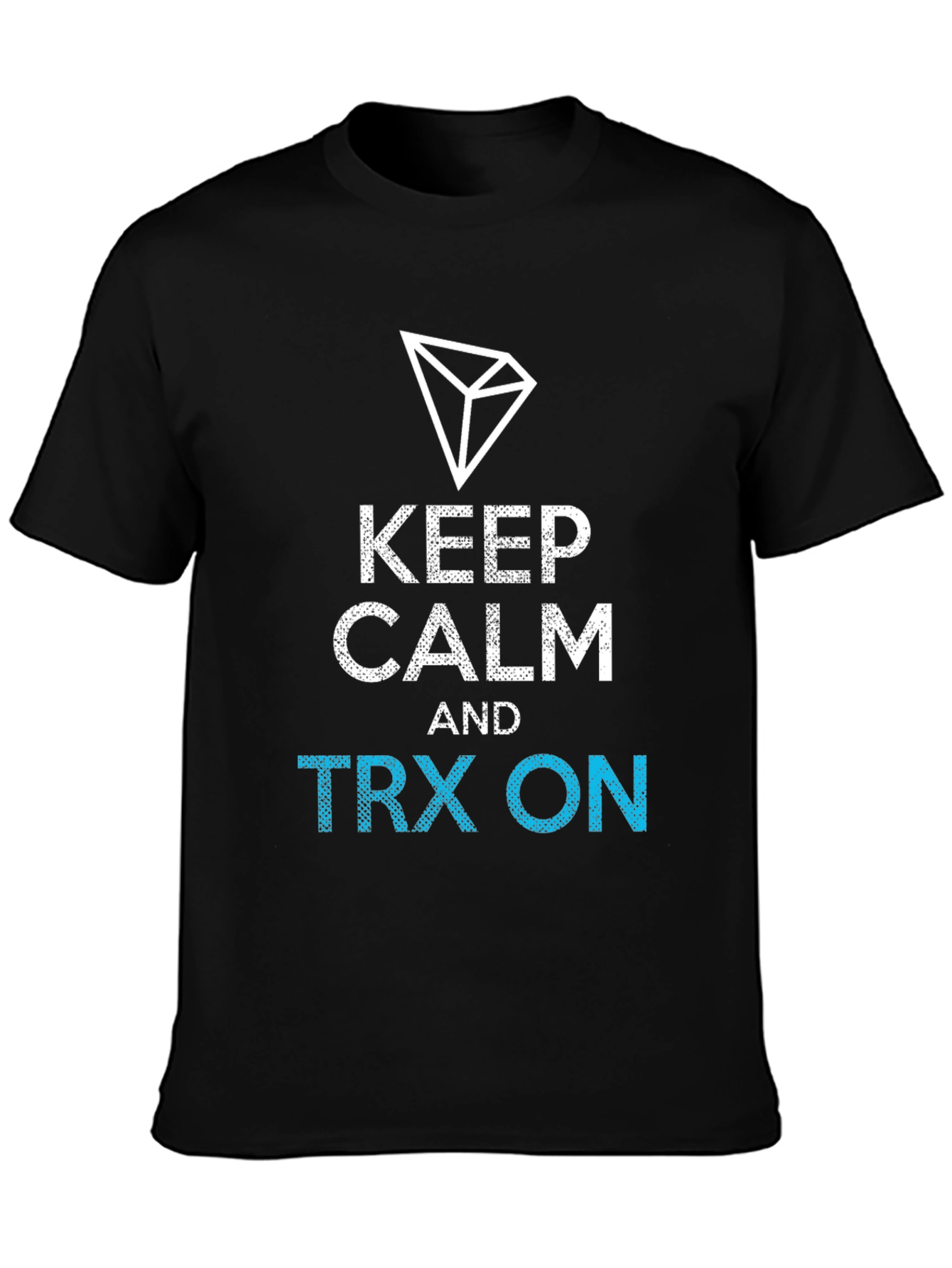 Black Keep Calm TRX On Black T-Shirt view 3