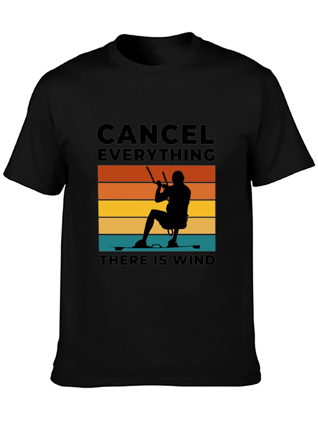 Black Cancel Everything Wind T-Shirt view 3