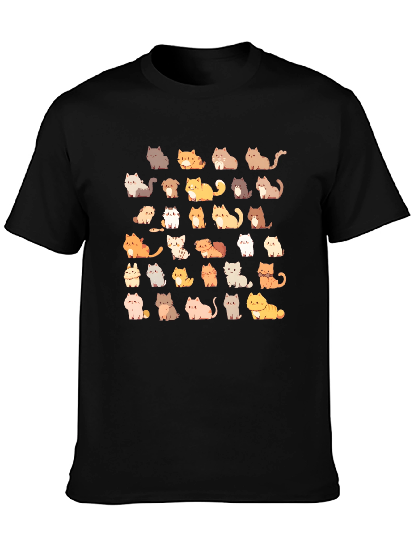 Black Cat Lover T-Shirt - Cute Cartoon Cats view 3