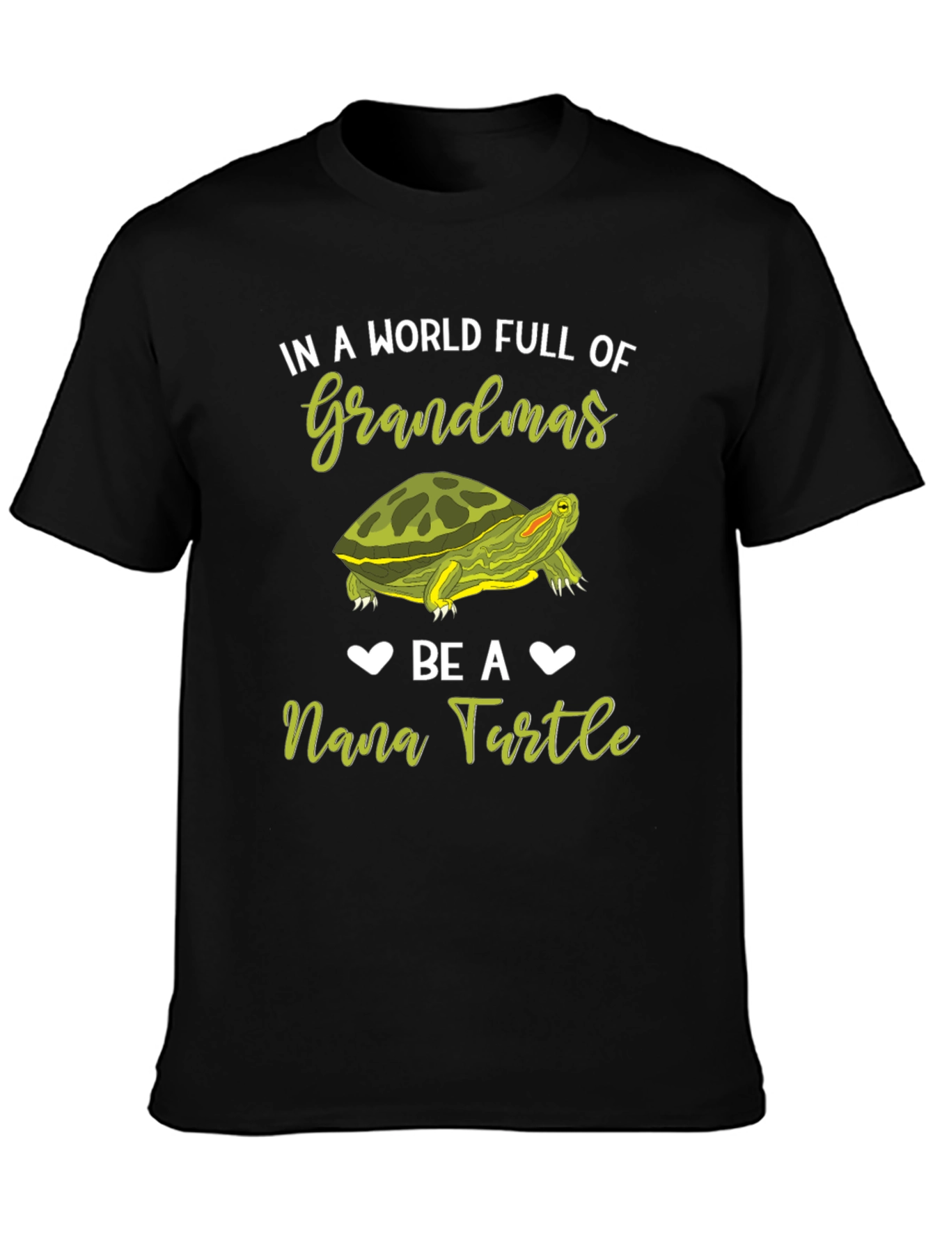 Black Nana Turtle T-Shirt - Grandmas World Gift Tee view 3