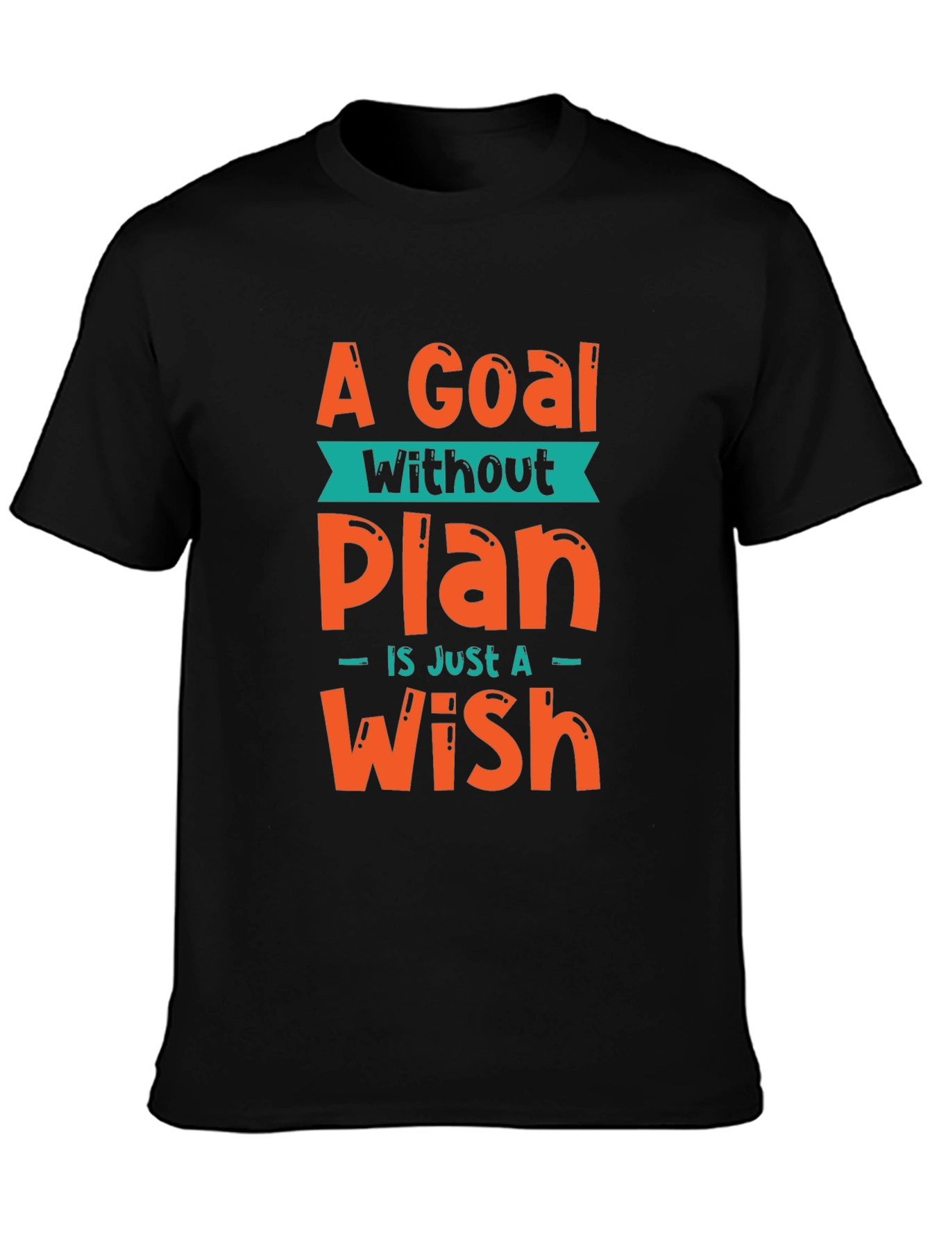 Black Goal Without a Plan Graphic Tee - Motivational T-Shirt view 3
