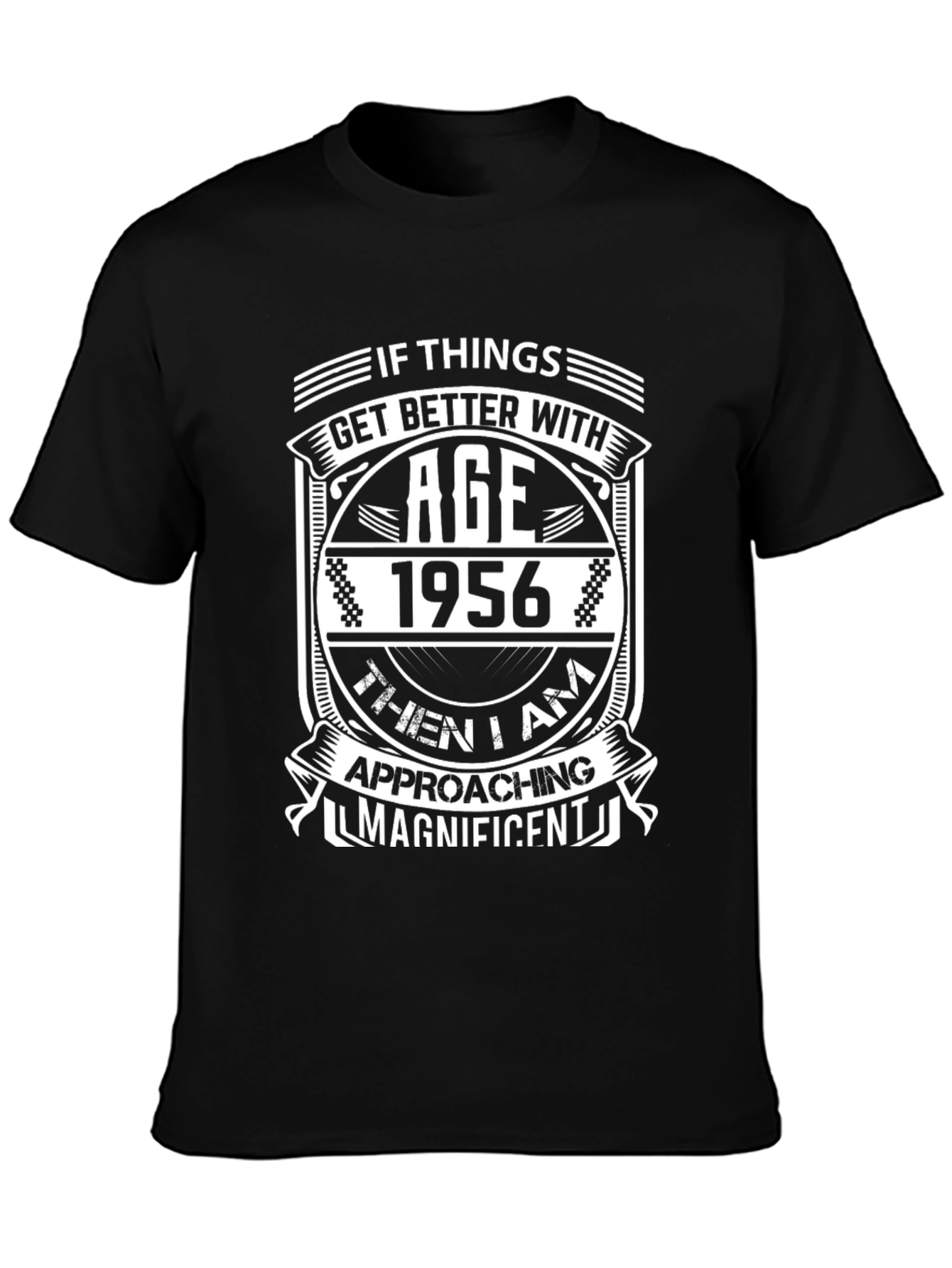 Black Vintage 1956 Age Better Men's Black T-Shirt view 3