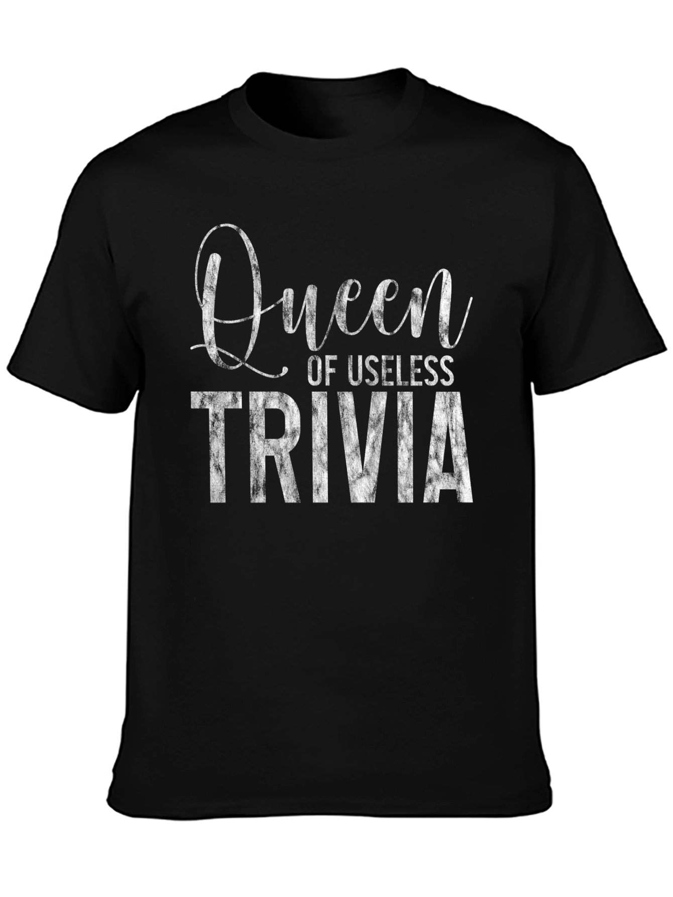 Black Queen of Useless Trivia Graphic Tee view 3