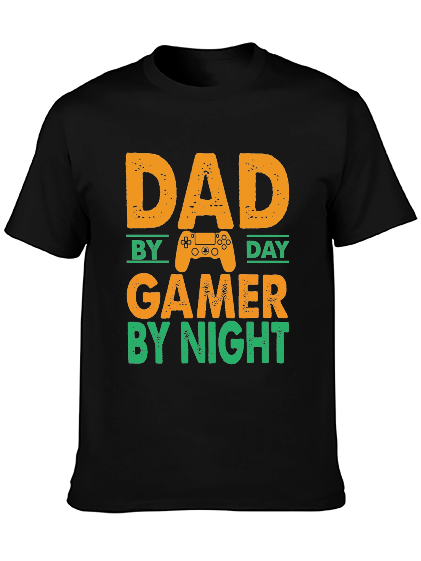 Black Dad By Day Gamer By Night T-Shirt view 3