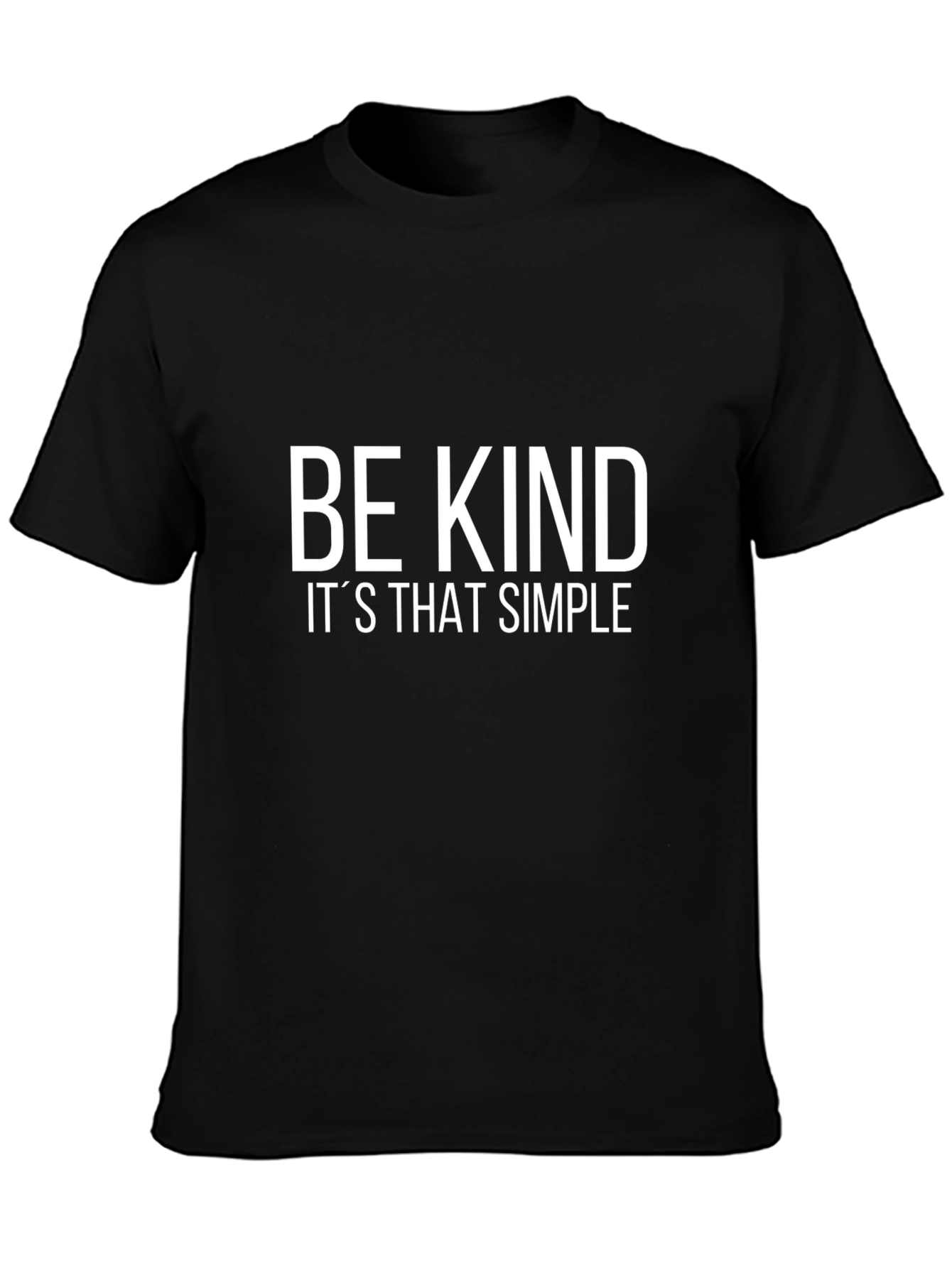 Black Be Kind T-Shirt: Simple Message, Black Cotton Tee view 3