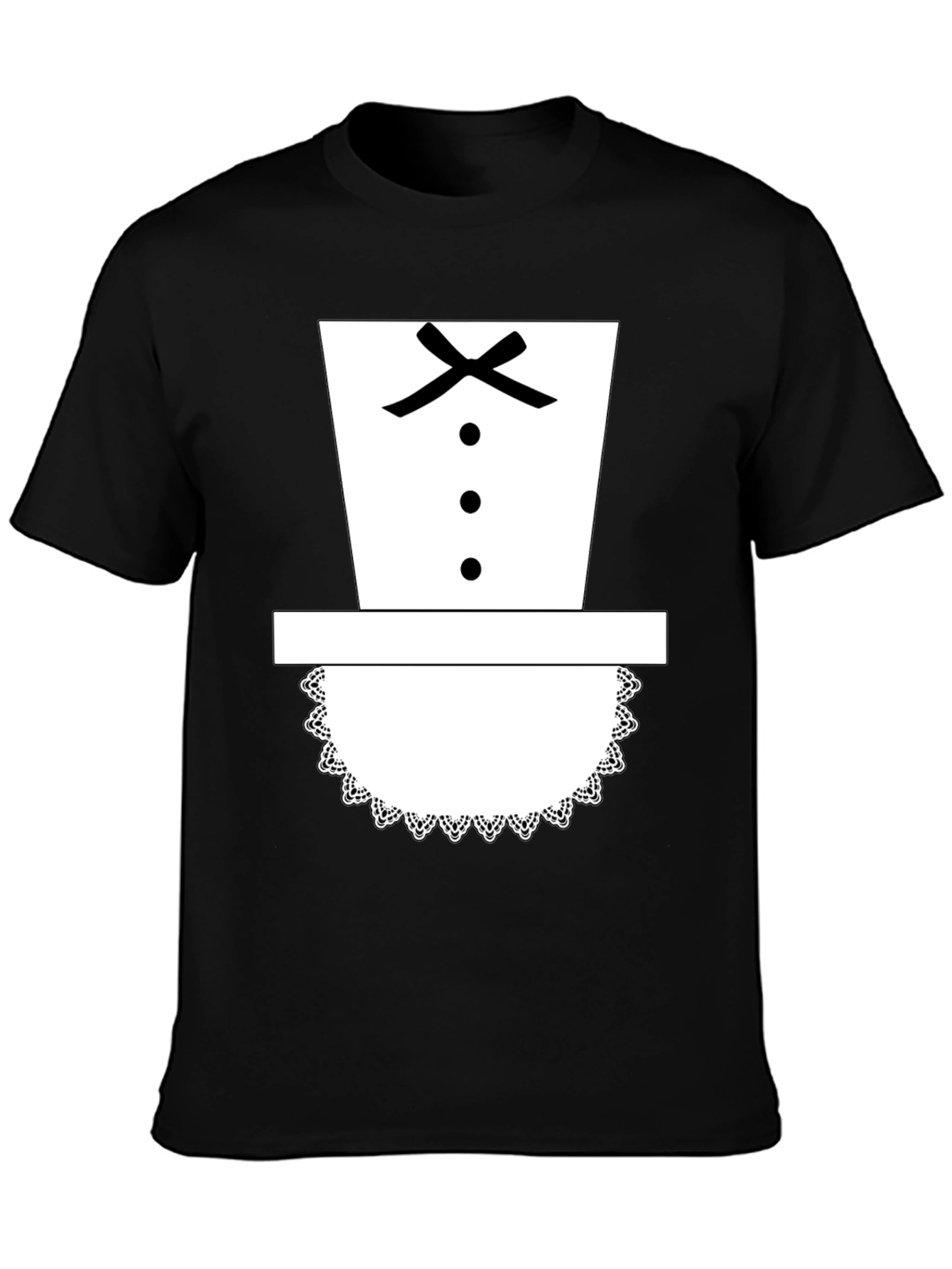 Black Maid Costume Graphic Tee - Novelty Apparel view 3