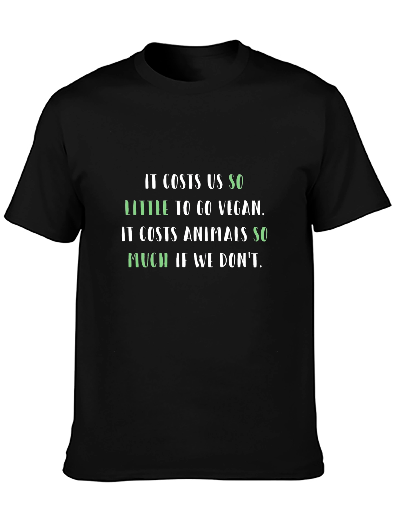 Black Vegan Slogan T-Shirt - Animal Rights Awareness view 3