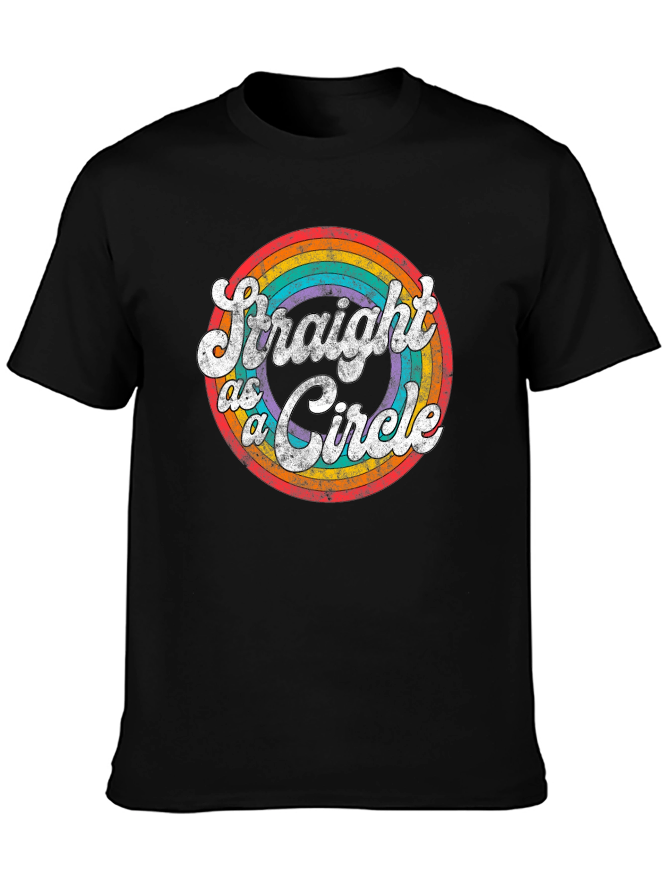 Black Straight as a Circle Graphic Tee - Pride LGBTQ+ Shirt view 3