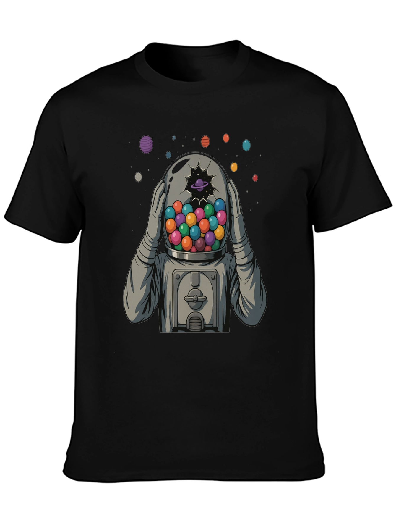 Black Astronaut Gumball Head Graphic Tee view 3