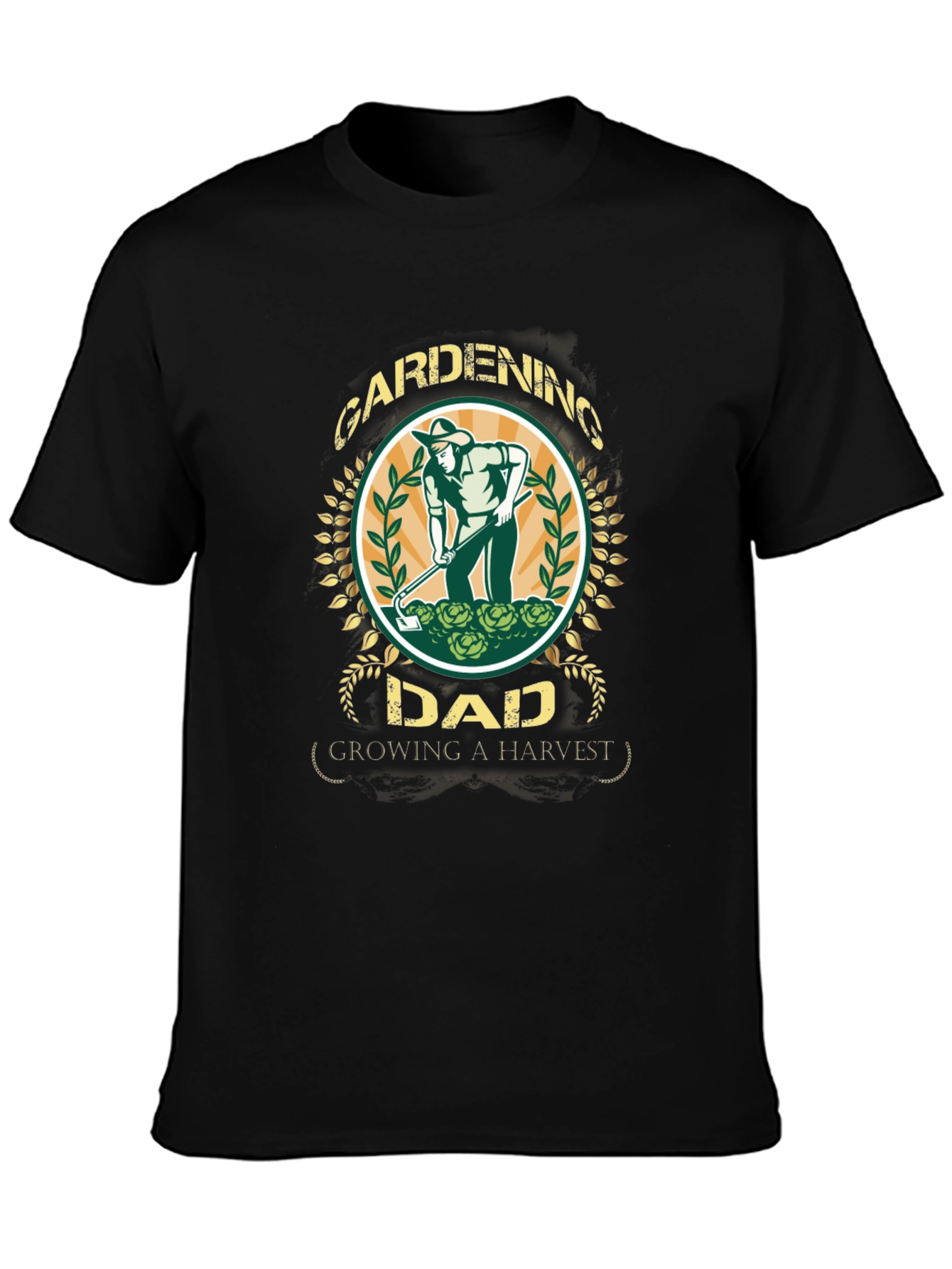 Black Gardening Dad T-Shirt - Growing A Harvest view 3