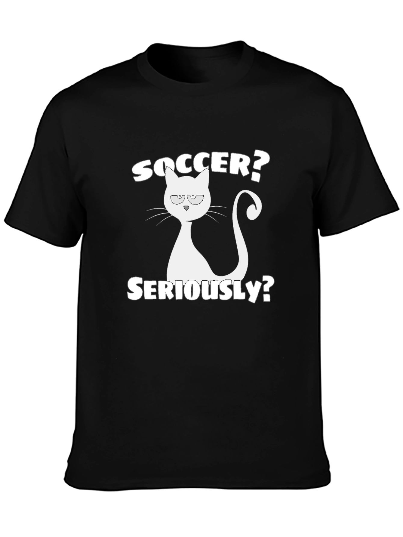 Black Soccer? Seriously? Cat Graphic T-Shirt view 3