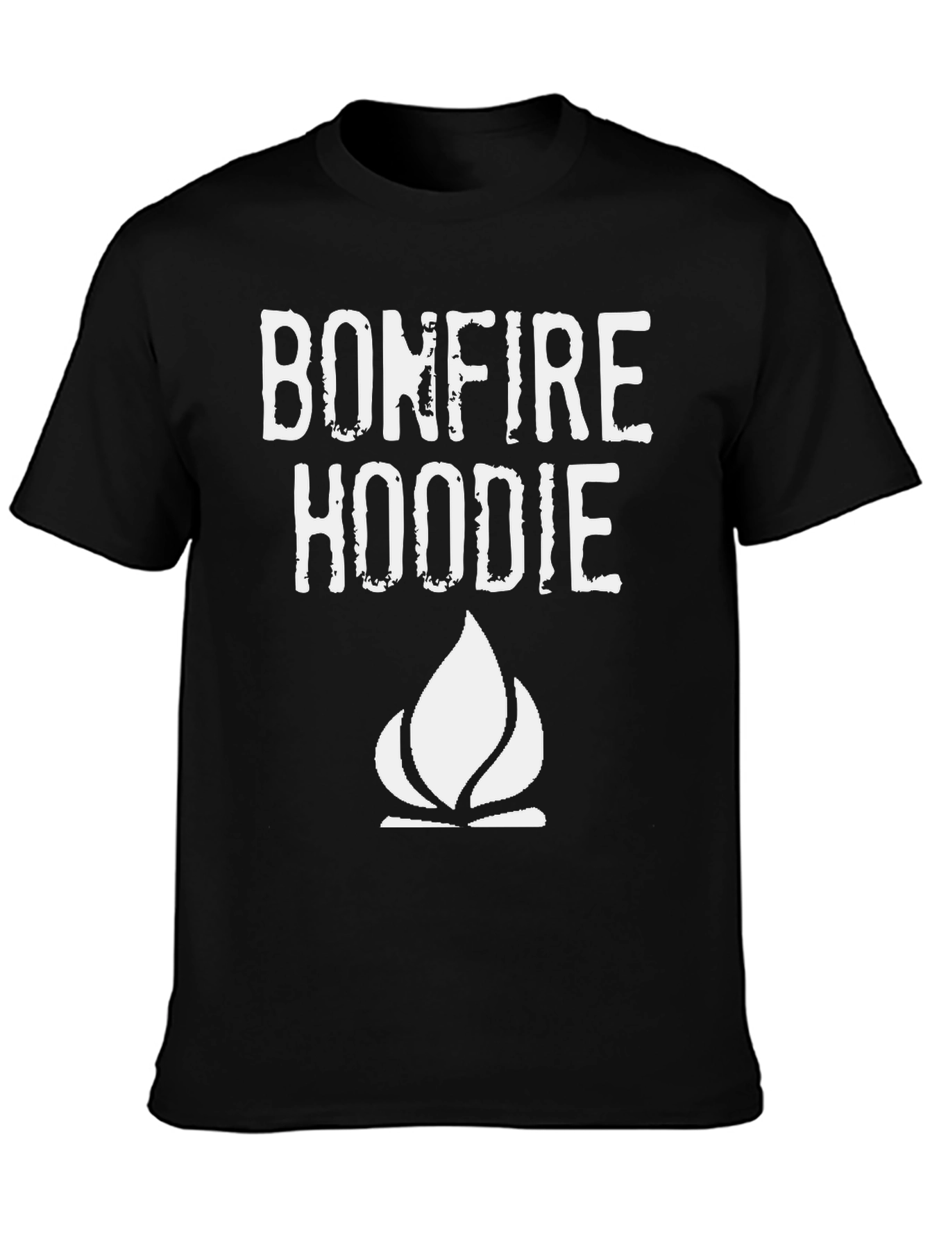 Black Bonfire Hoodie Graphic T-Shirt - Black view 3