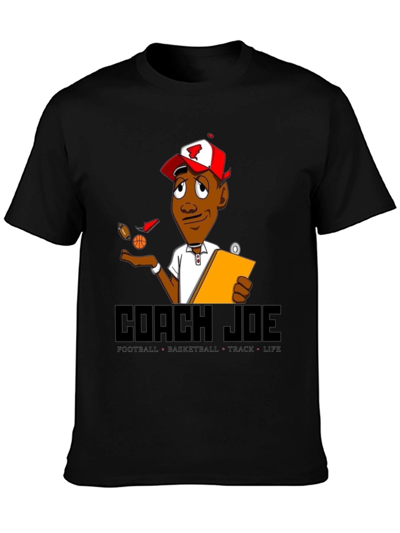 Black Coach Joe T-Shirt: Football, Basketball, Track, Life view 3