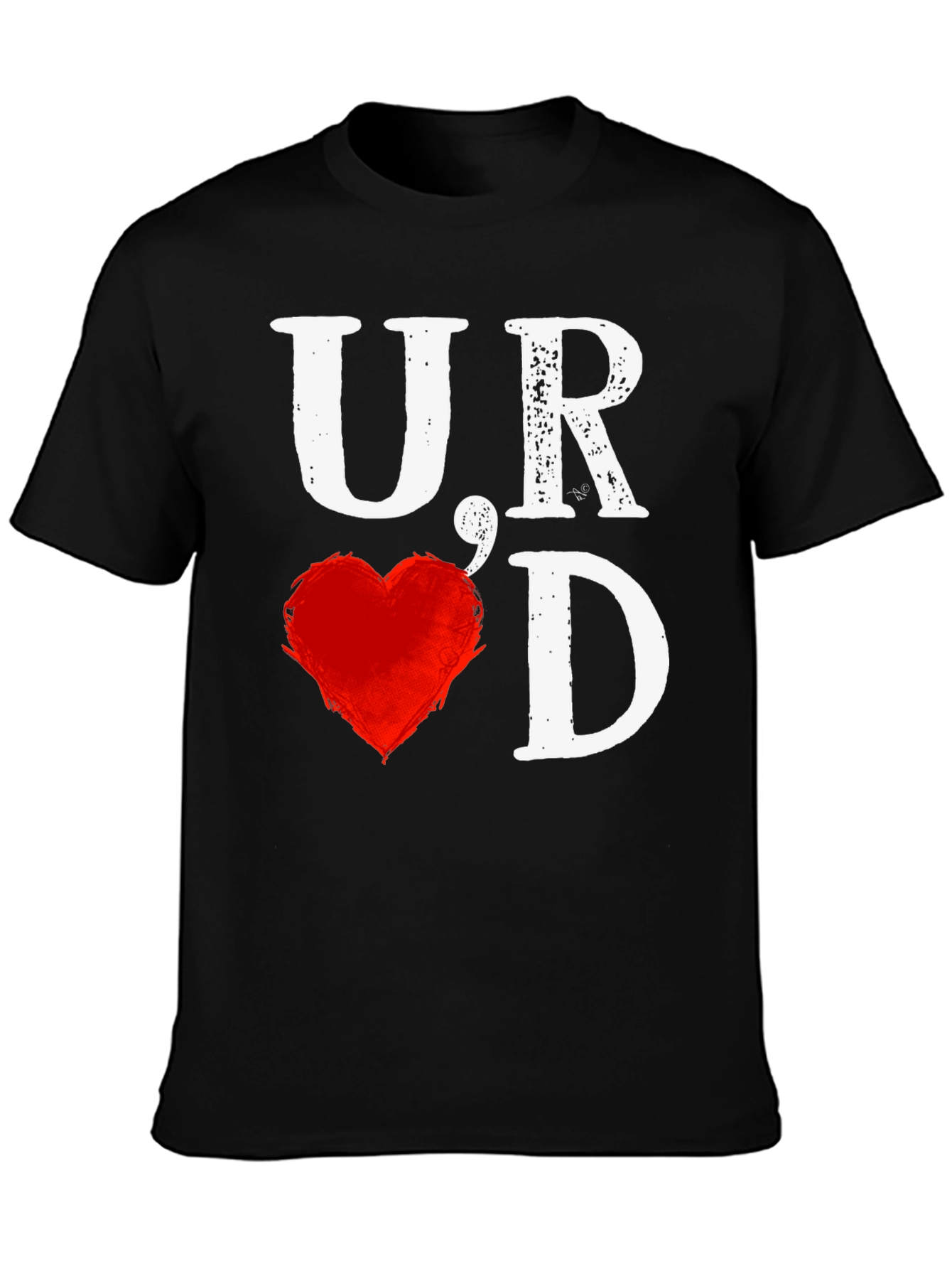 Black U Heart D T-Shirt - Bold Graphic Tee view 3