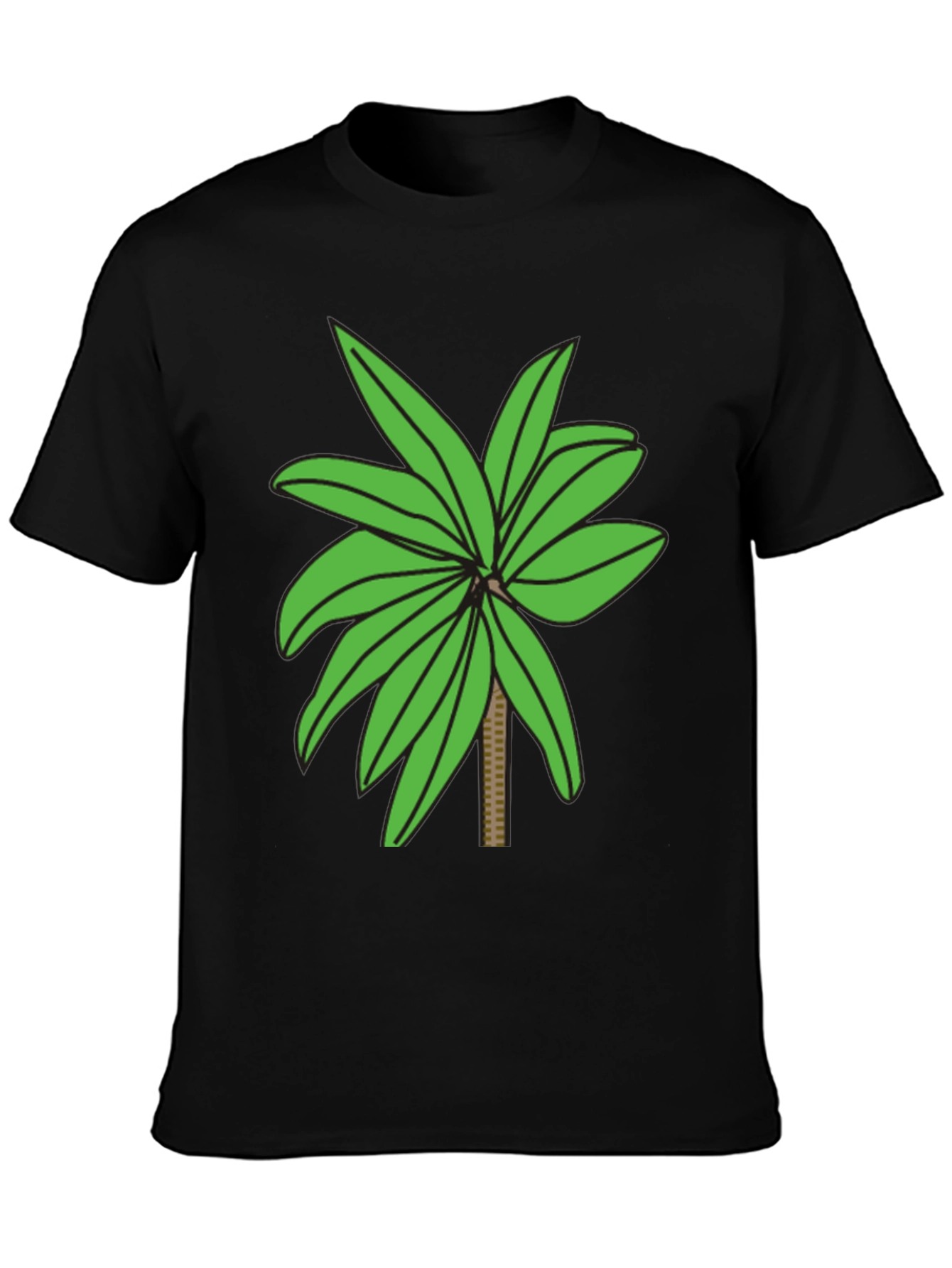 Black Tropical Palm Tree Graphic T-Shirt view 3