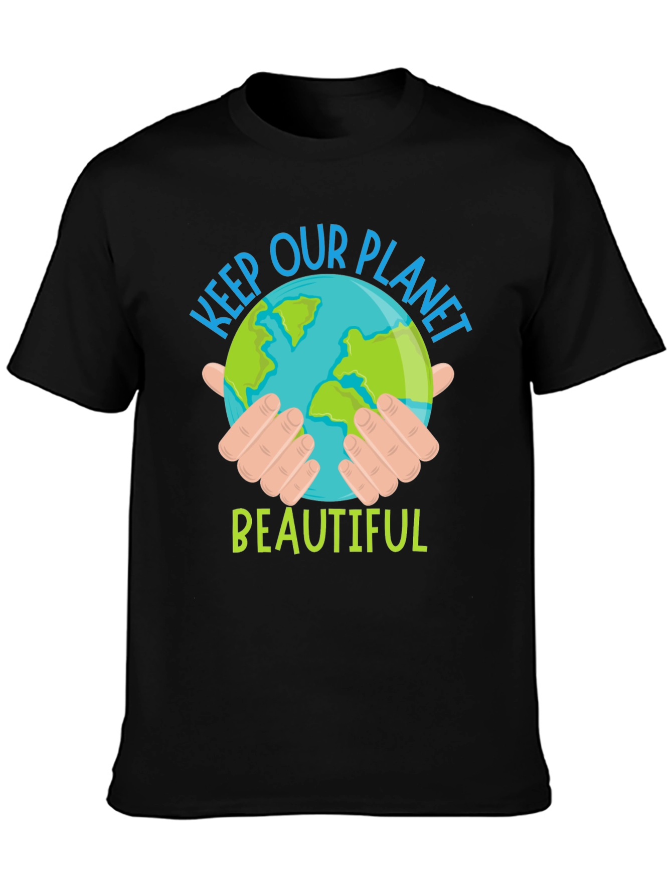 Black Keep Our Planet Beautiful Graphic T-Shirt view 3