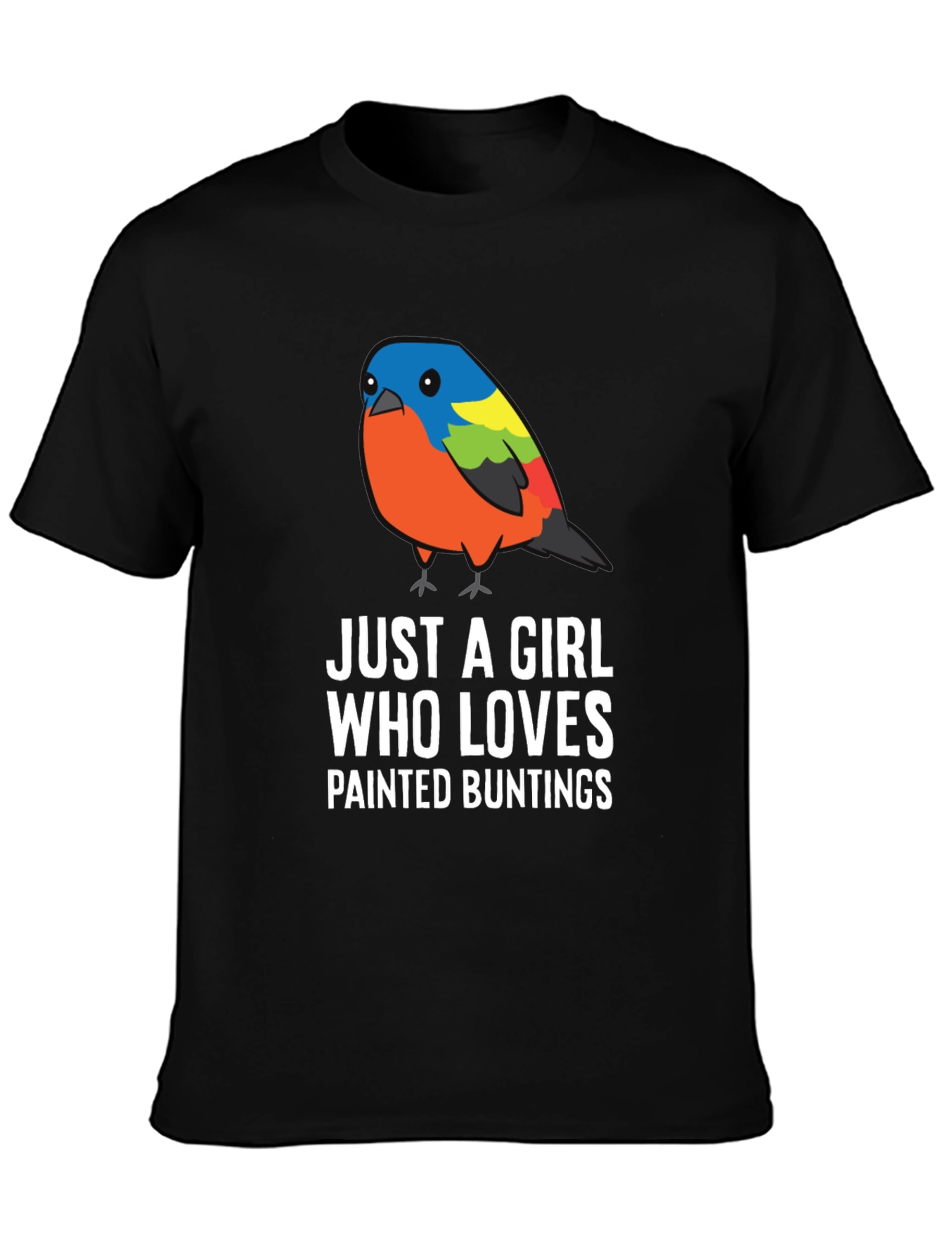 Black Painted Bunting Lover T-Shirt view 3