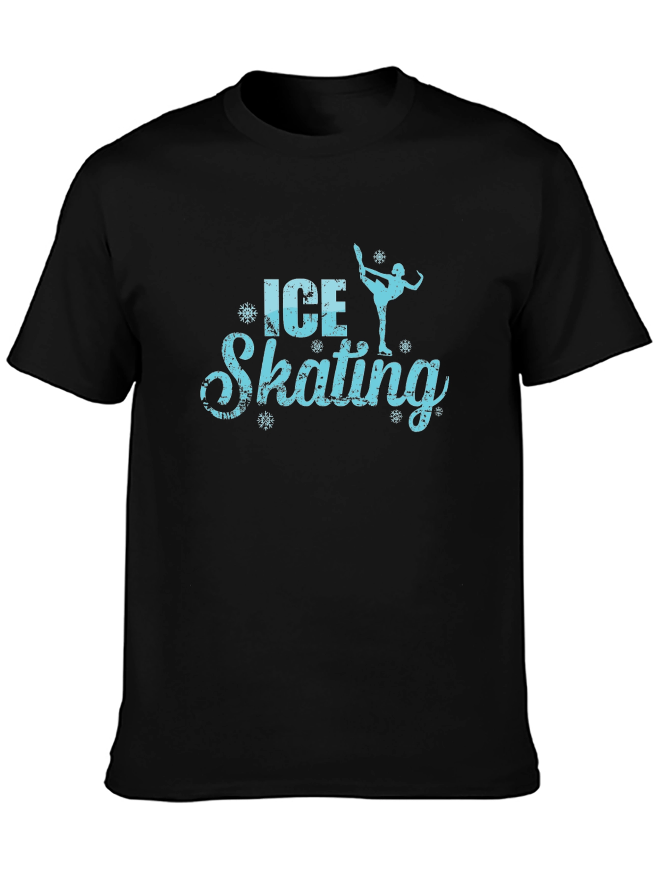 Black Ice Skating Graphic Black T-Shirt view 3